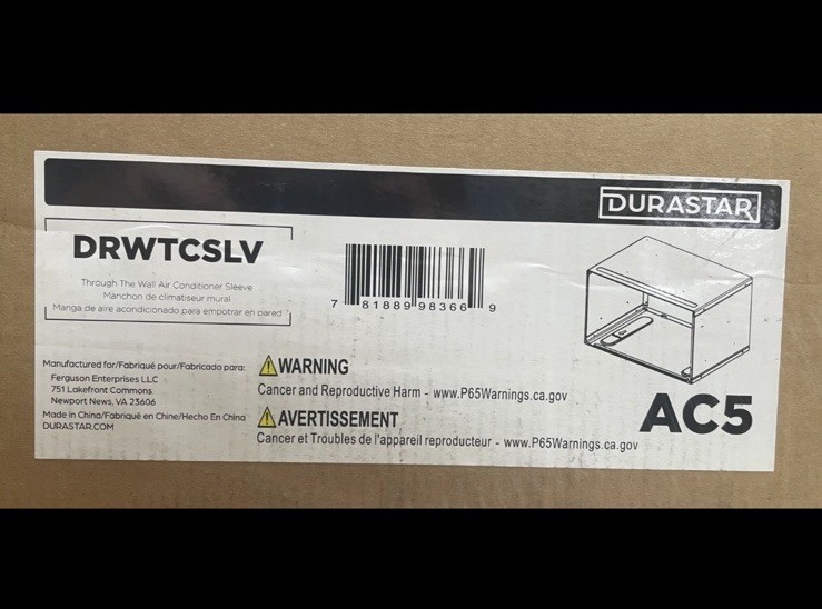 Durastar DRWTCSLV Through-the-Wall Air Conditioner Wall Sleeve – White