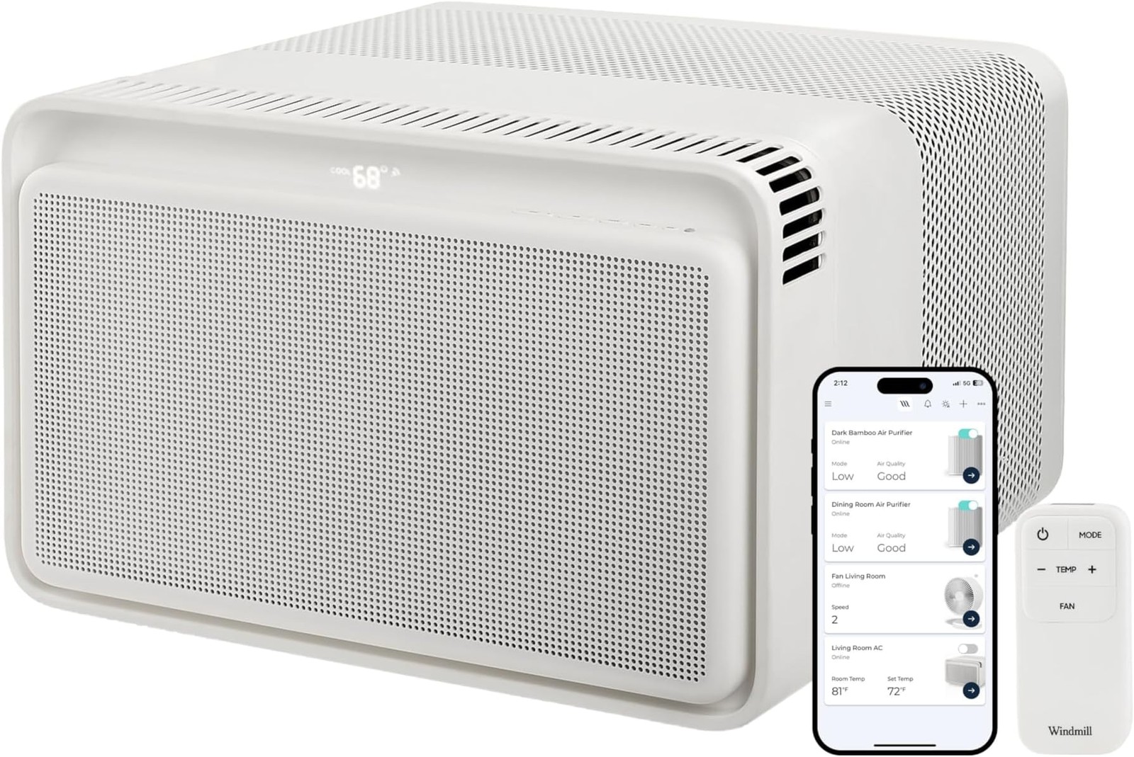 Windmill Window Air Conditioner – Quiet & Smart, Easy Install, Voice-Enabled,…