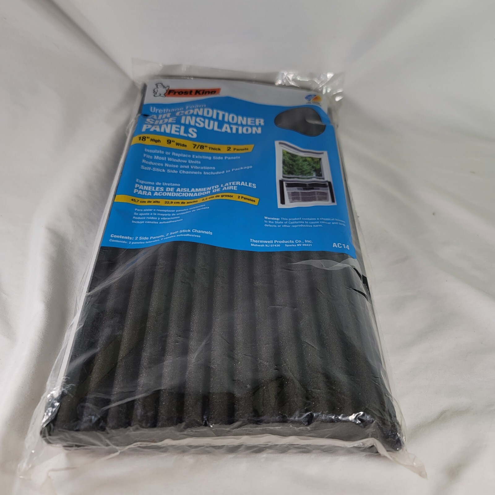 Thermwell Window Air Conditioner Foam Side Panels, 9 x 18 x 7/8-In., 2-Pack