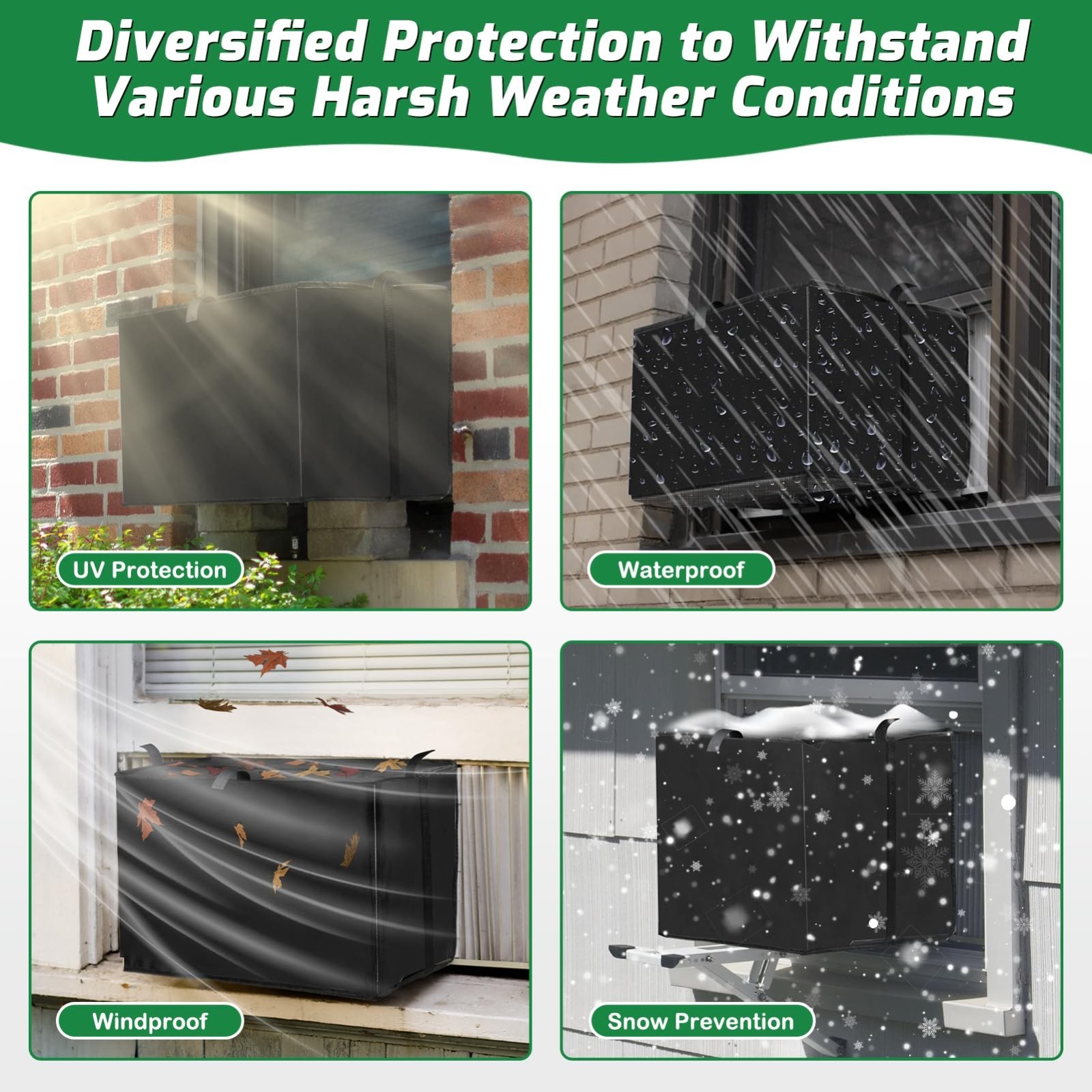 Outdoor Mesh Window Air Conditioner Cover – Waterproof, Dustproof, Insect Protec