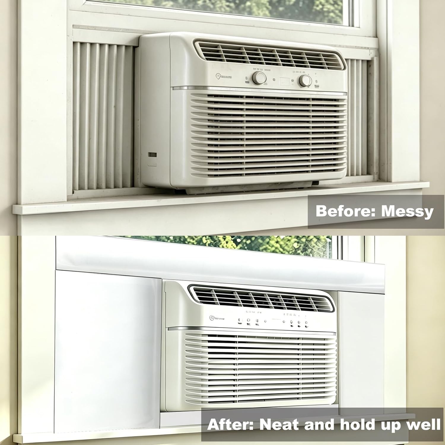 Upgraded Window AC Insulation Kit with PVC Full Edge Enclosure, Window Air Co…
