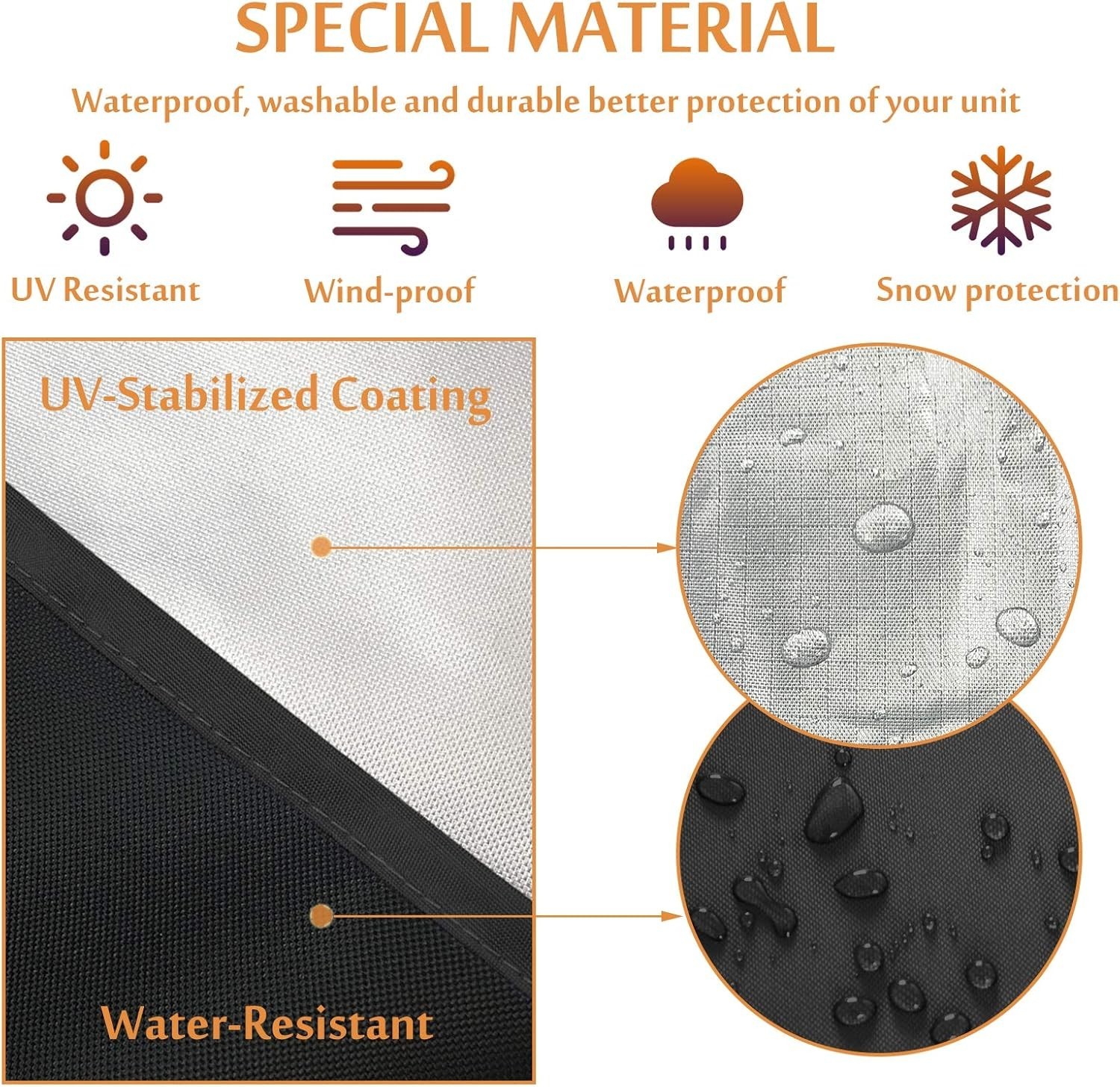 Window Air Conditioner Cover Small Waterproof 420D Polyester Outdoor Protection