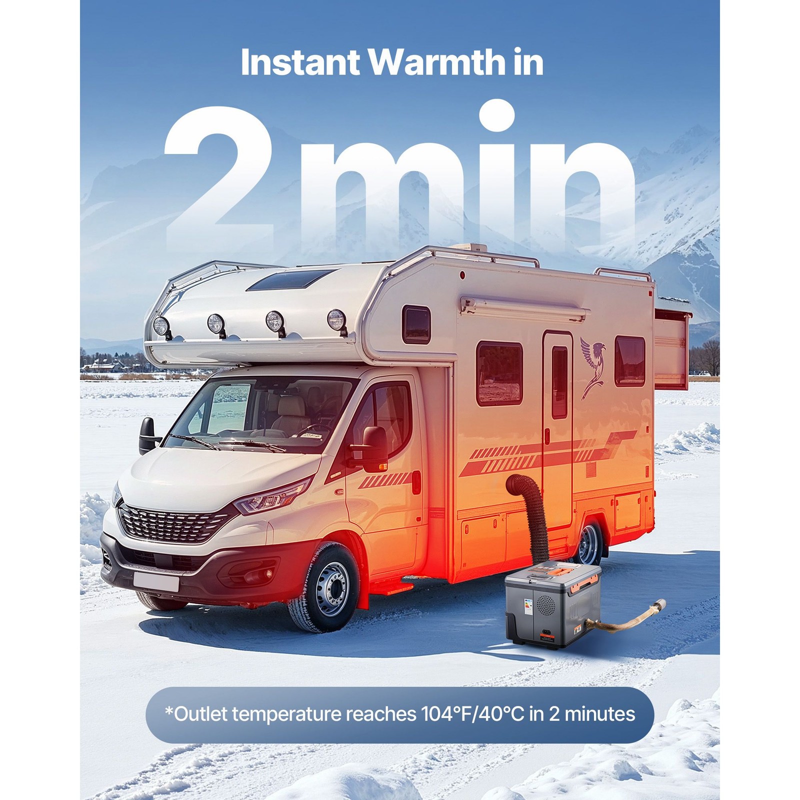 8KW 12V/ 24V Portable Diesel Heater with Bluetooth, Remote, LCD, 1.3 Gal Tank