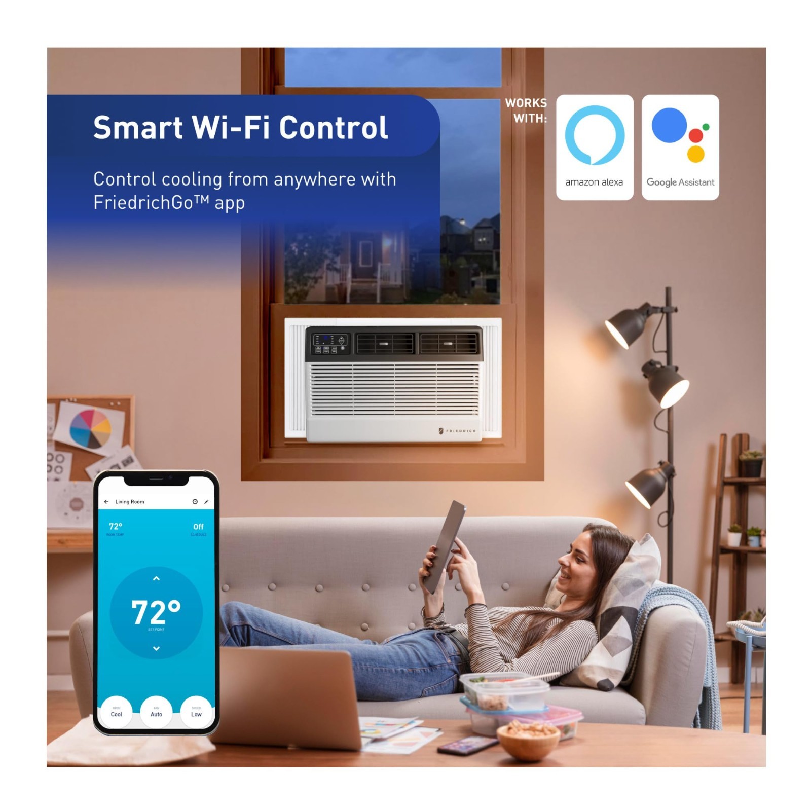 Friedrich CCW10B10B 10,000 BTU Chill Premier Smart Window AC Wi-Fi 115V