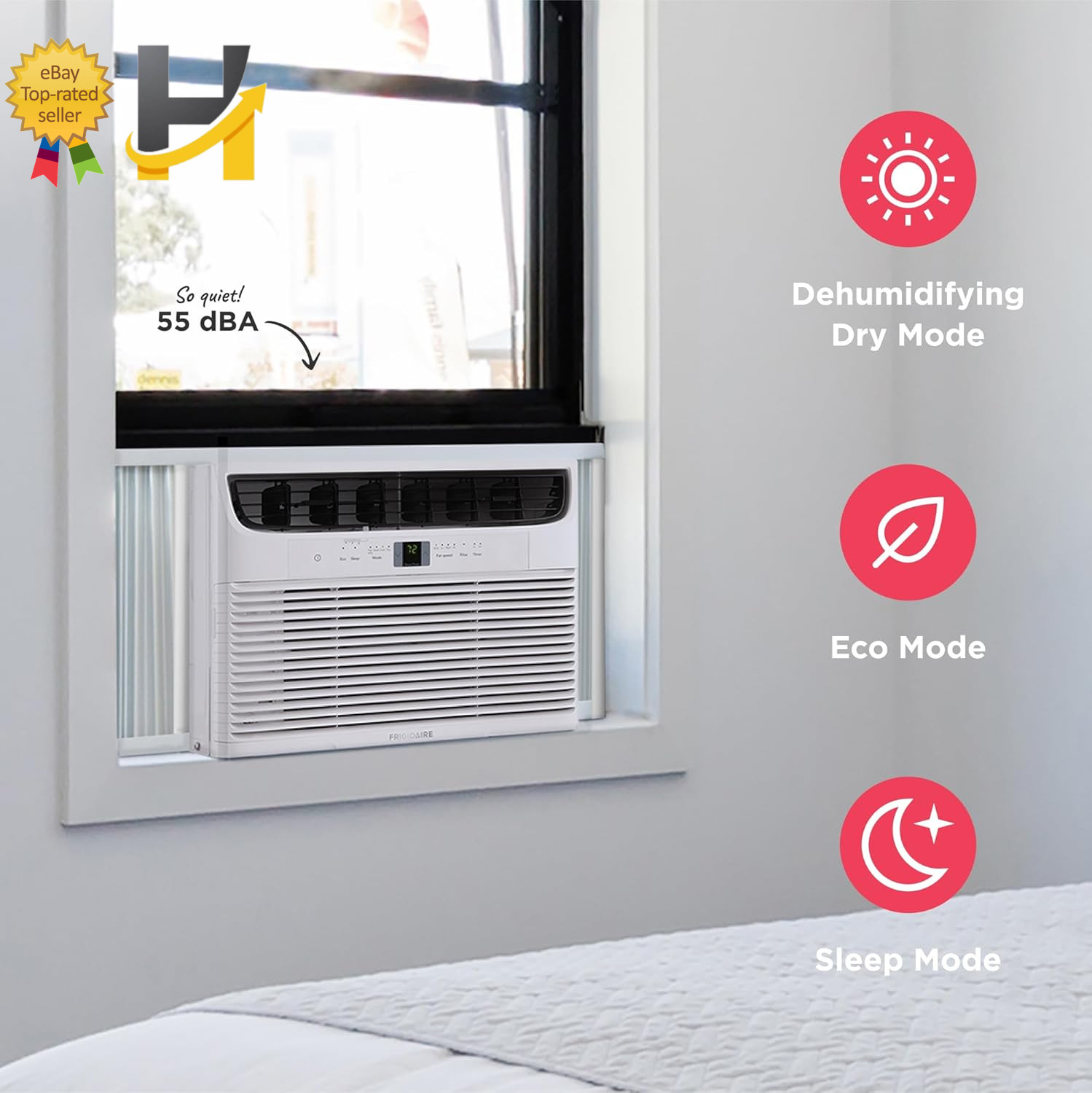 Frigidaire 12000 BTU Window Air Conditioner AC Unit Remote 115V FHWC123TC1
