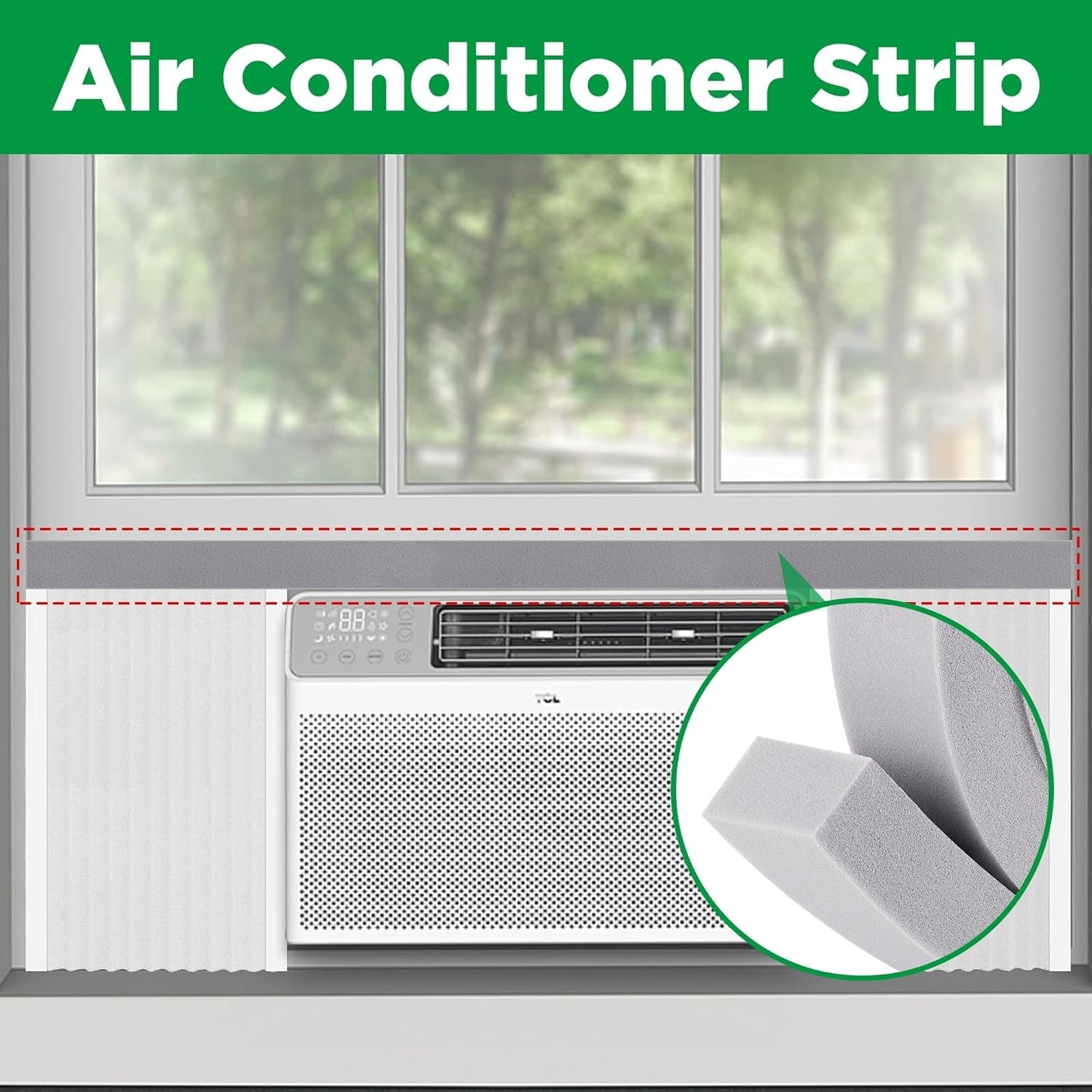 3 PCS Non-Adhesive Foam Tape for AC – 19.5 Ft Energy-Saving Weather Stripping