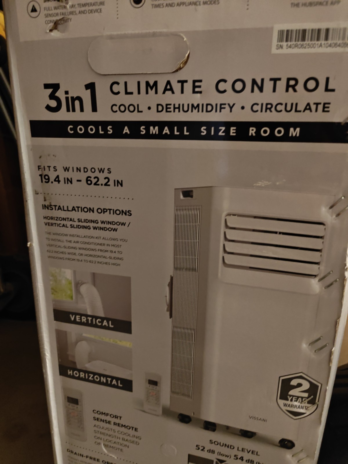 NEW Vissani 6,000 BTU 115-Volt Window Air Conditioner for 250 sq. ft. W/ Remote