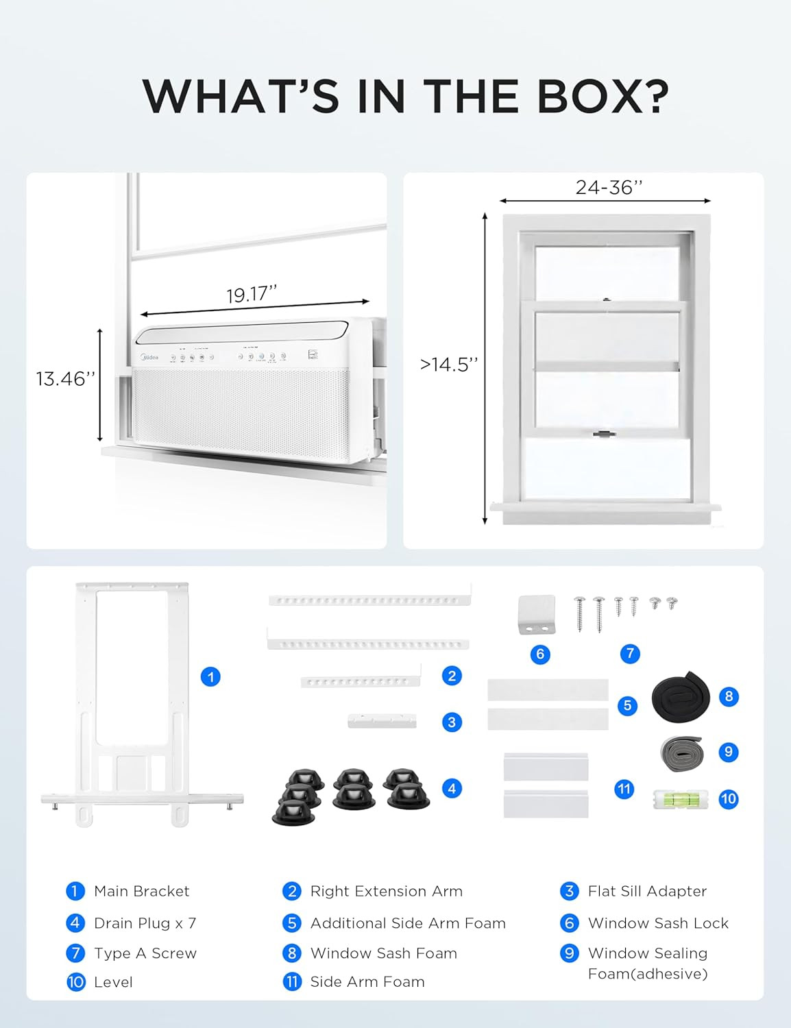 Midea ,000 BTU U Shaped Smart Inverter Window Air Conditioner – Cools 250 Sq Ft,