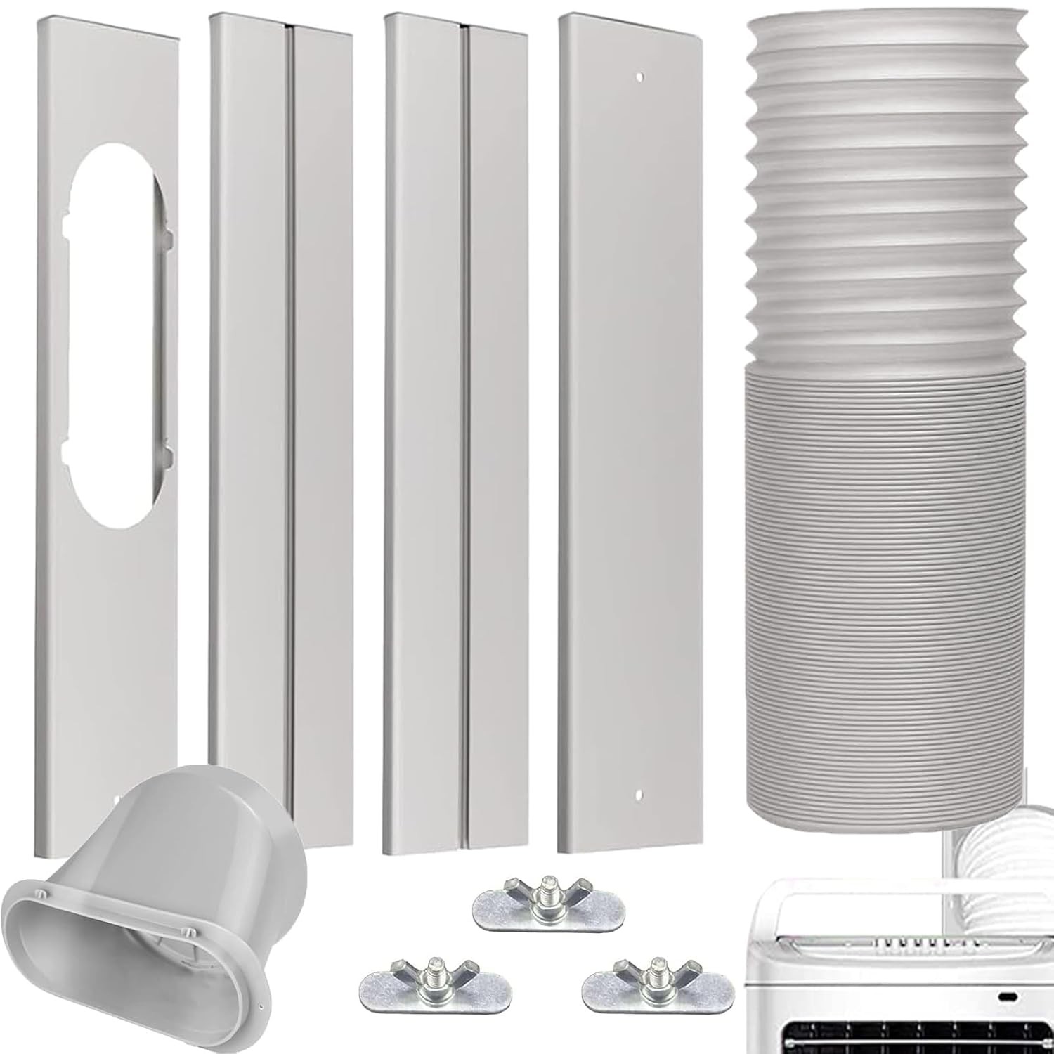 Portable Air Conditioner Window Vent Kit 59″ Exhaust Hose Universal AC Window