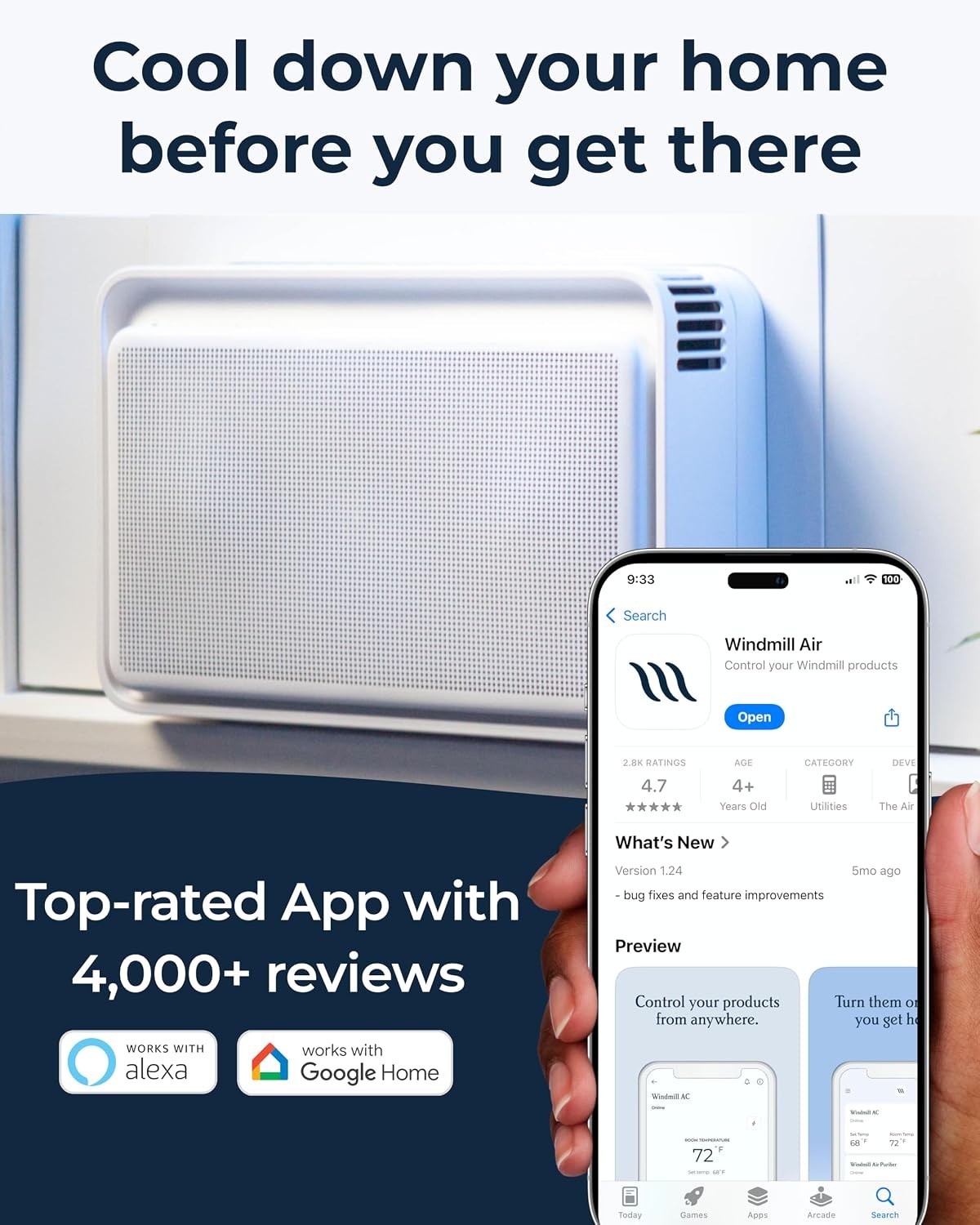 Windmill 8,000 BTU Quiet Window Air Conditioner