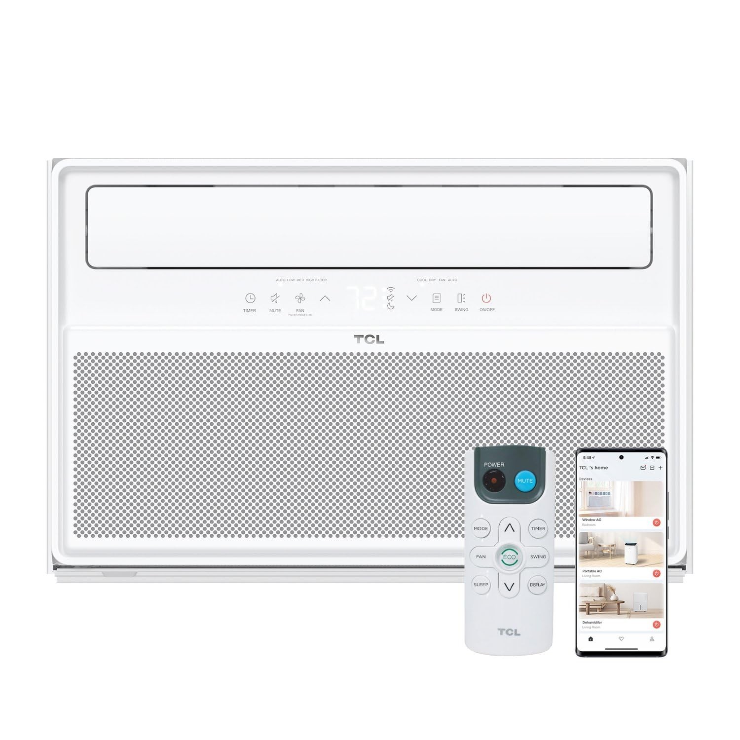TCL 12,000 BTU Q-Series Smart Inverter Window AC, Ultra-Quiet, Cools 550 sq ft