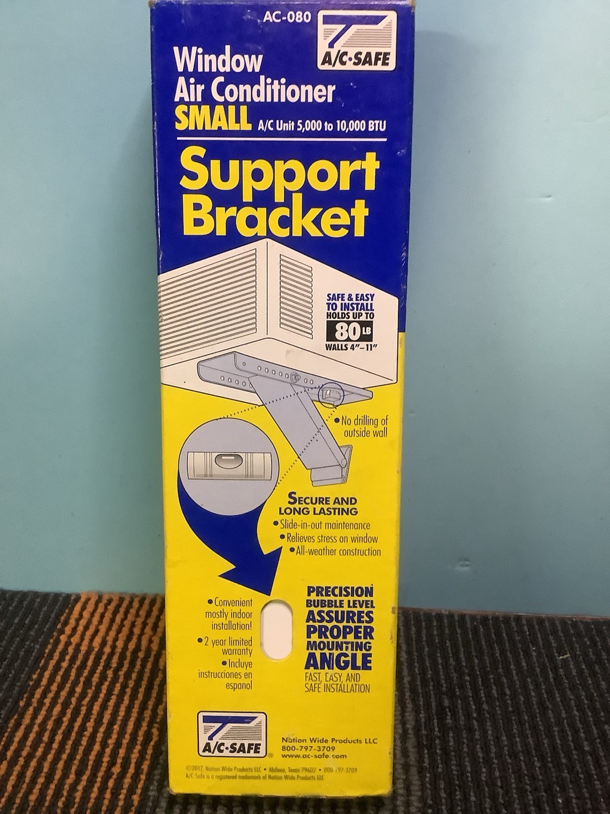 A/C Safe AC-080 Window Air Conditioner Support Bracket for Small Units to 80 lbs
