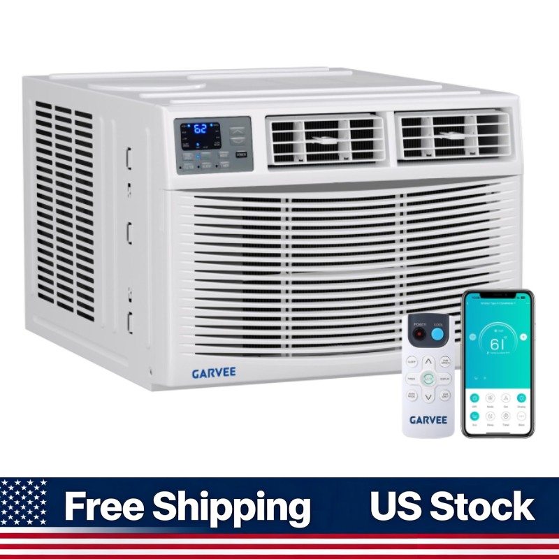 Wi-Fi & Remote Window Air Conditioner, 8000 BTU, 115V, with Heat, 350 Sq Ft