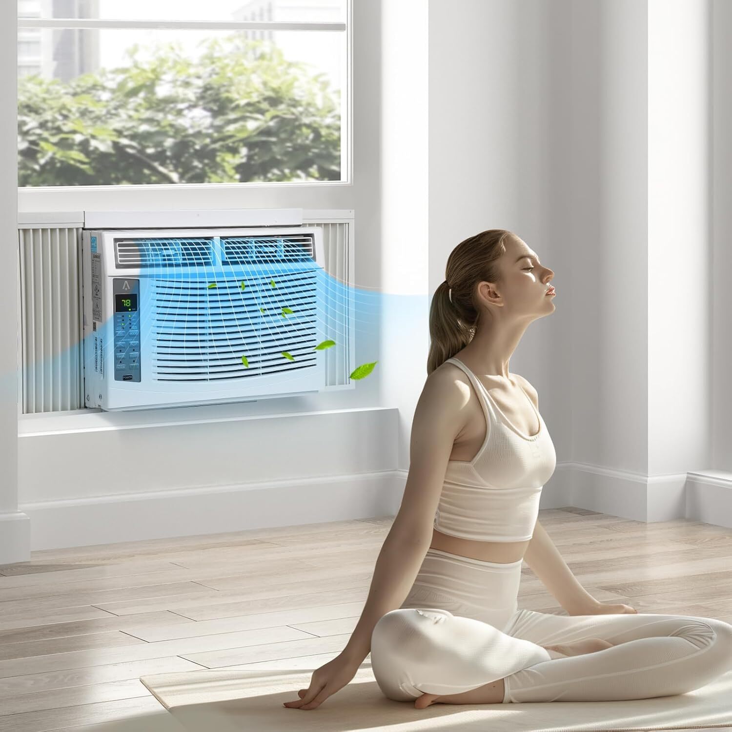 6,000 BTU Window AC for 250sqft, Wi-Fi & Remote, 50dB, Timer, Install Kit