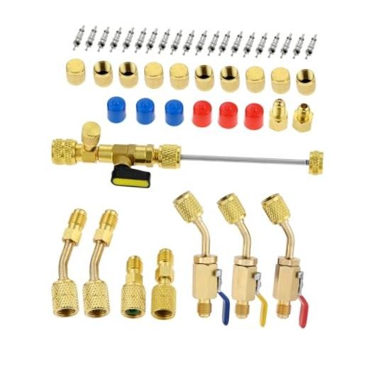 R12 R22 R410A Valve Core Remover Installer Kit, 3PCS 45° 1/4″ SAE Ball