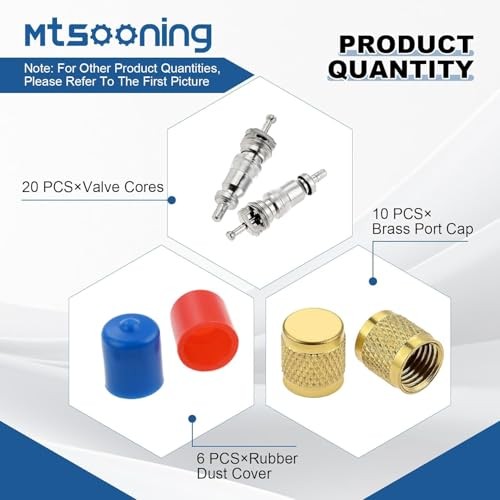 R12 R22 R410A Valve Core Remover Installer Kit, 3PCS 45° 1/4″ SAE Ball
