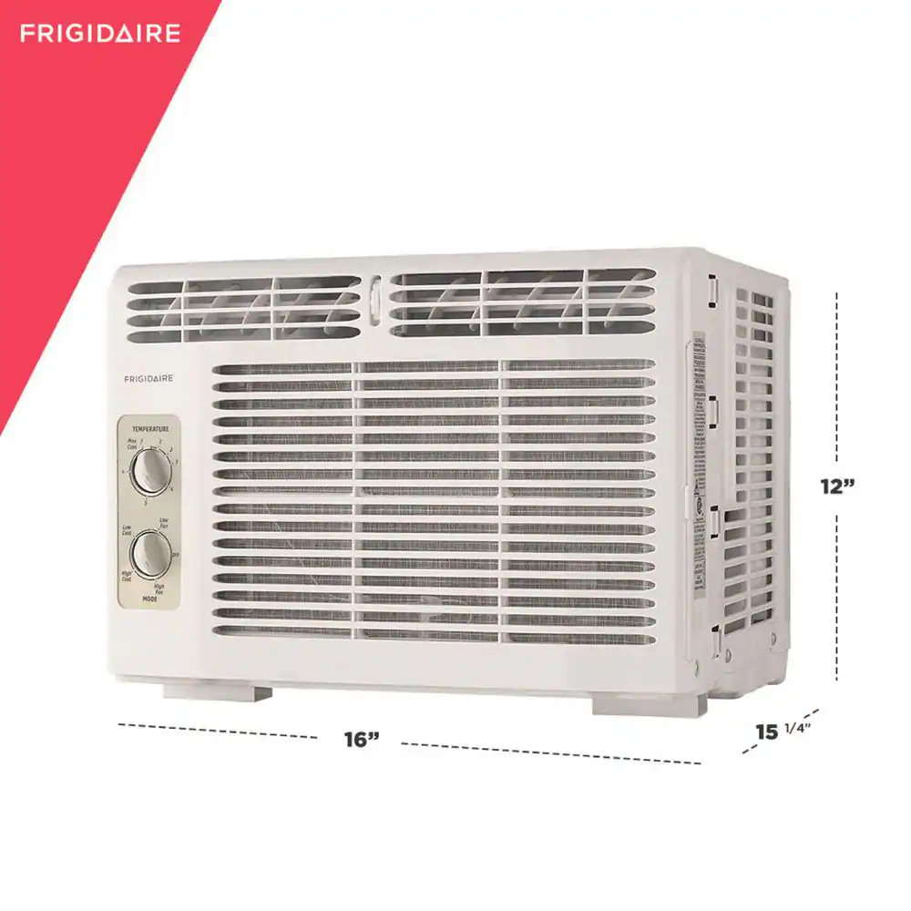 5,000 BTU Window Air Conditioner Cools 150 Sq. Ft. with Mechanical Controls in W