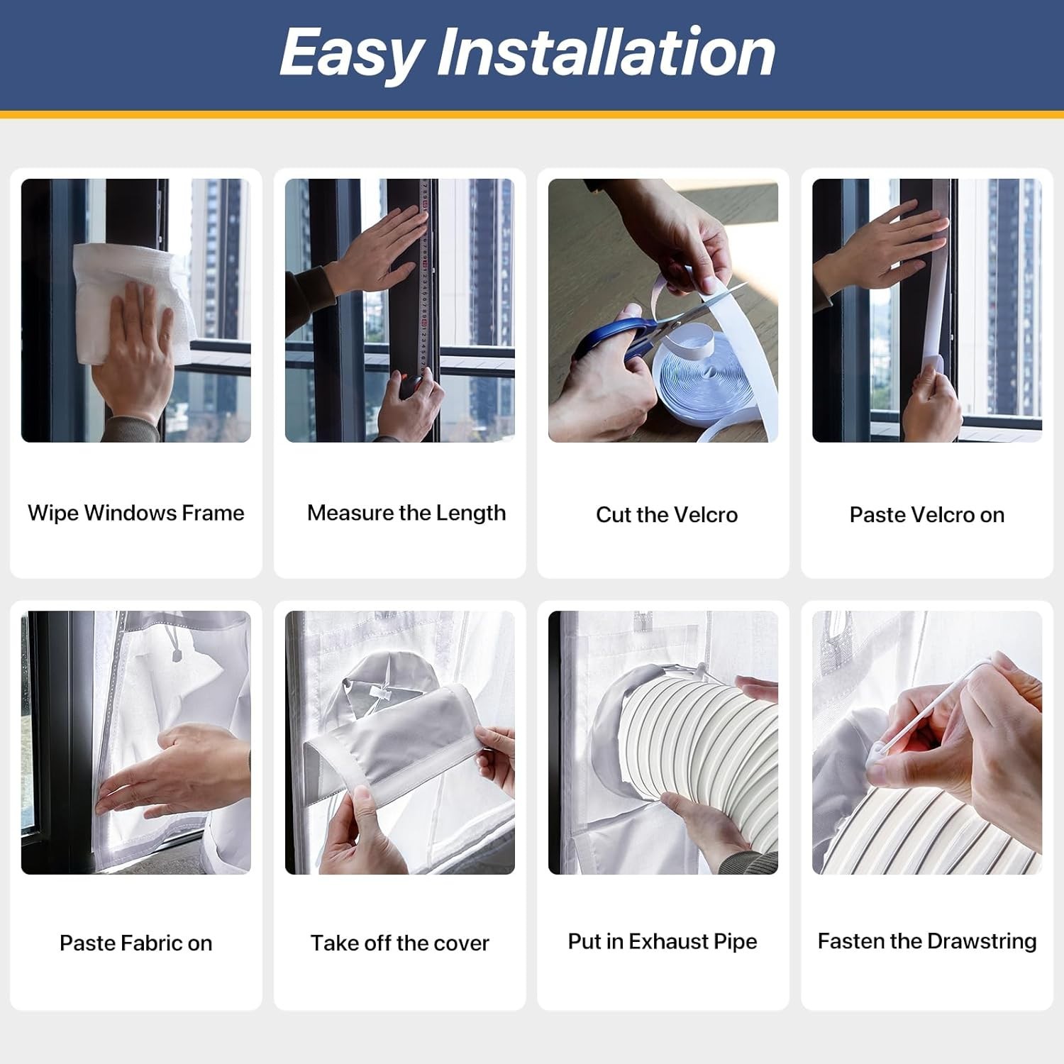 Portable AC Window Vent Kit for Sliding Door, 100% Sealing Portable Air Conditio