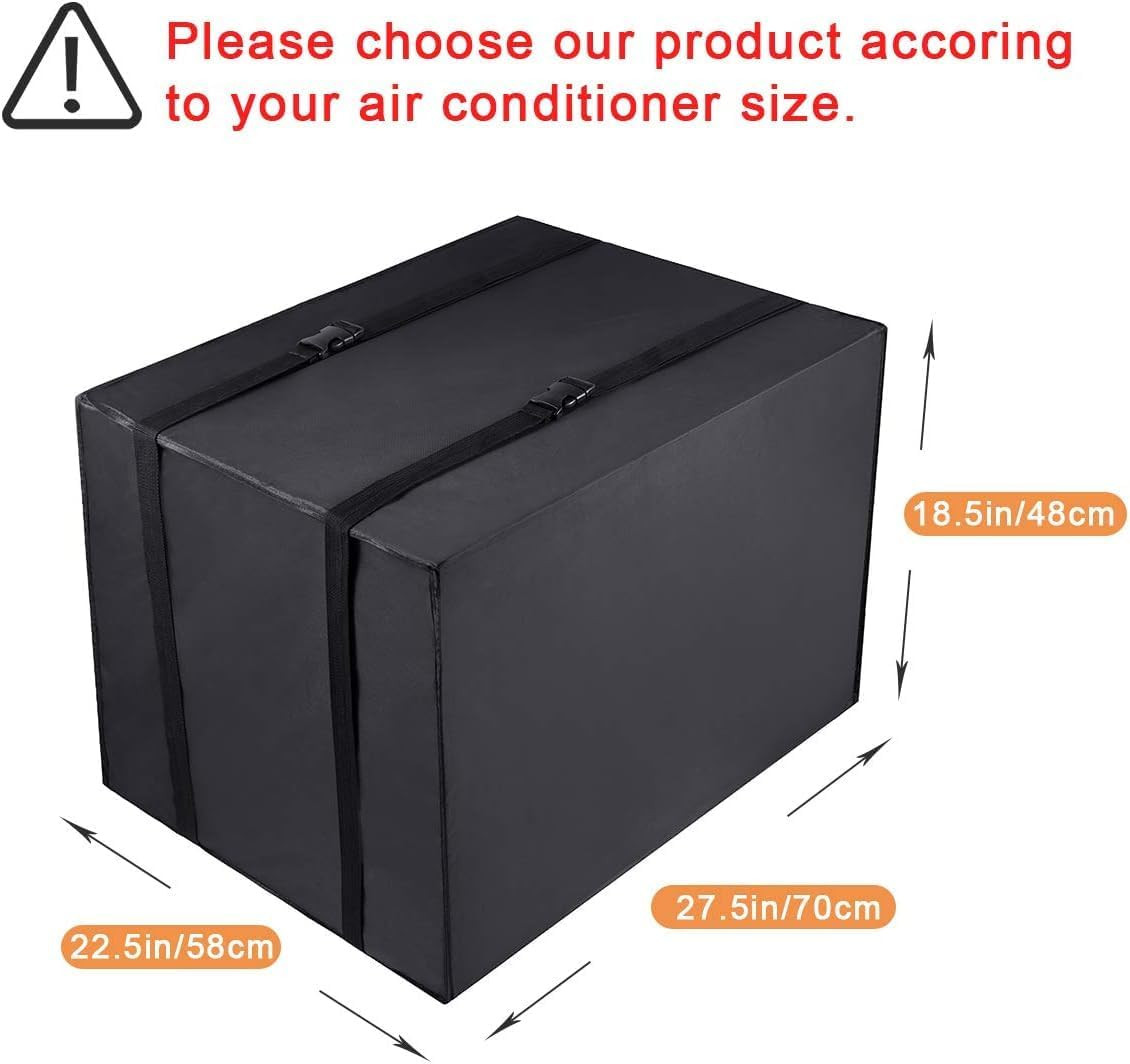 2 Pack Outdoor Window AC Unit Covers Black Waterproof Dust-Proof Insulation Prot