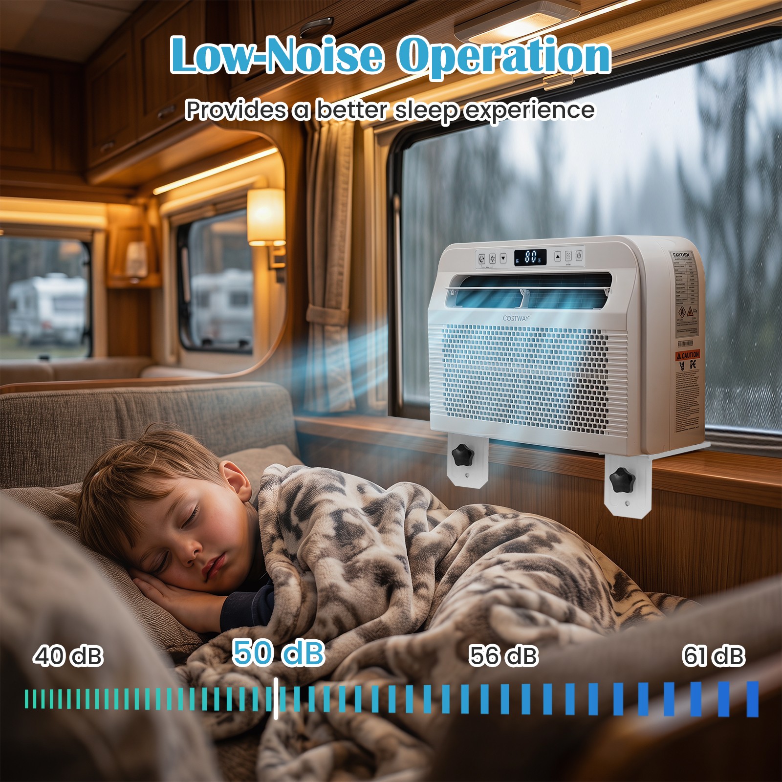 RV Window Air Conditioner, 6500 BTU Window AC Unit w/ WiFi APP Voice Control