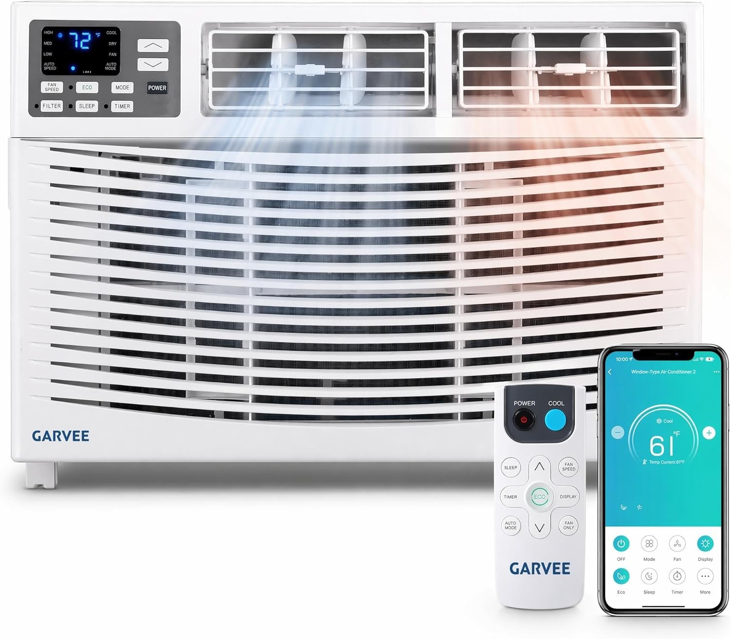 Window Air Conditioner 18,000BTU Dehumidifier Cooling Fan 1000sq.ft APP Remote