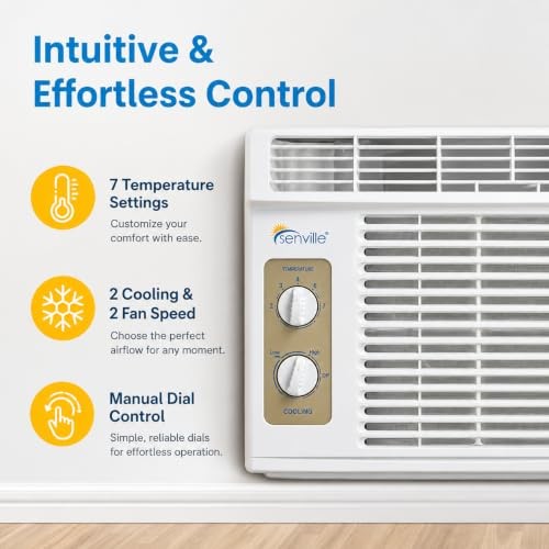 5,000 BTU Window Air Conditioner, Cools Up to 150 Sq. Ft., Easy to 5000 BTU