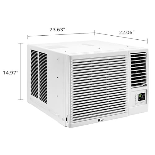 White – LG 12,000 BTU Window Air Conditioner Cooling & Heating Up to 570 SqFt
