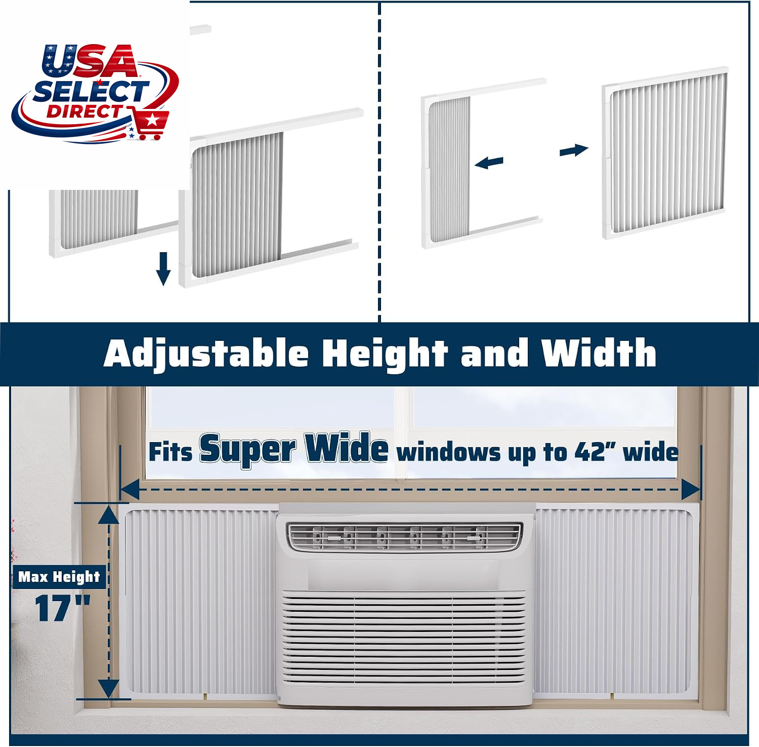 Adjustable Window Air Conditioner Side Panels Frame Set – Extra Wide