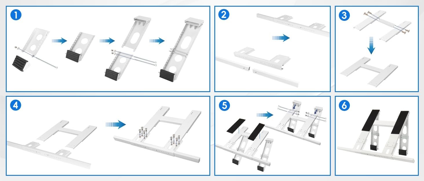 Heavy Duty No-Drill AC Bracket for Single/Double Hung Windows, 5,000-24,000 BTU,