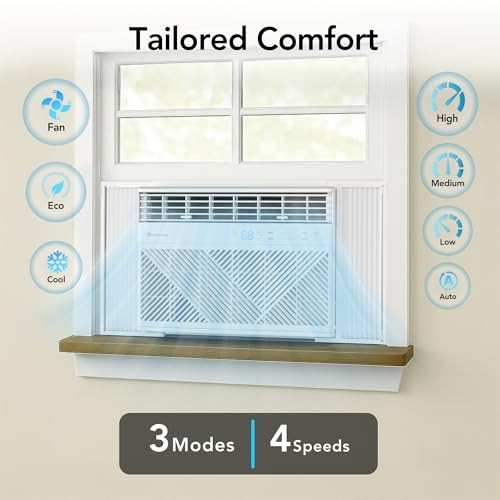 Comfort Zone Window Mounted Smart Wi-Fi 10,000-BTU Digital w/Remote & Wi-Fi