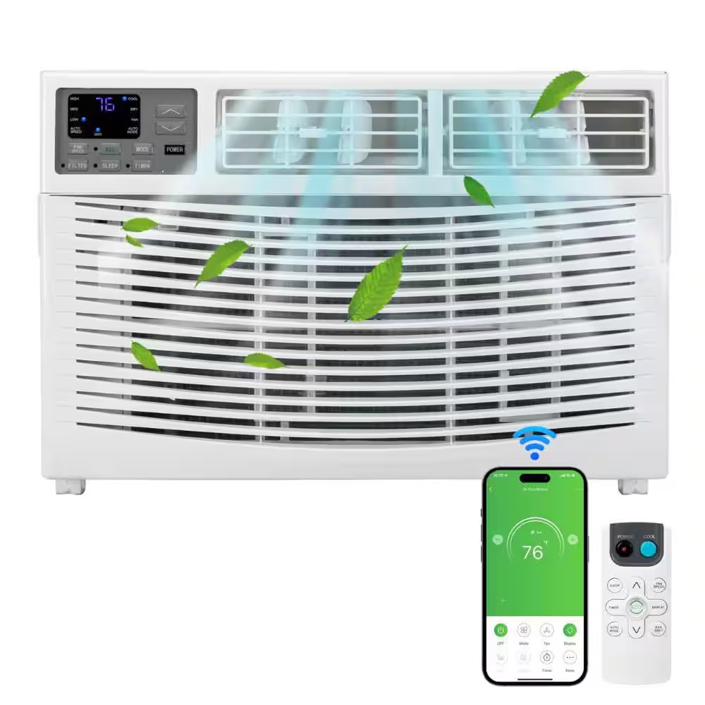 10,000 BTU (DOE) BTU Window Air Conditioner Cools 450 Sq. Ft. with Remote Contro