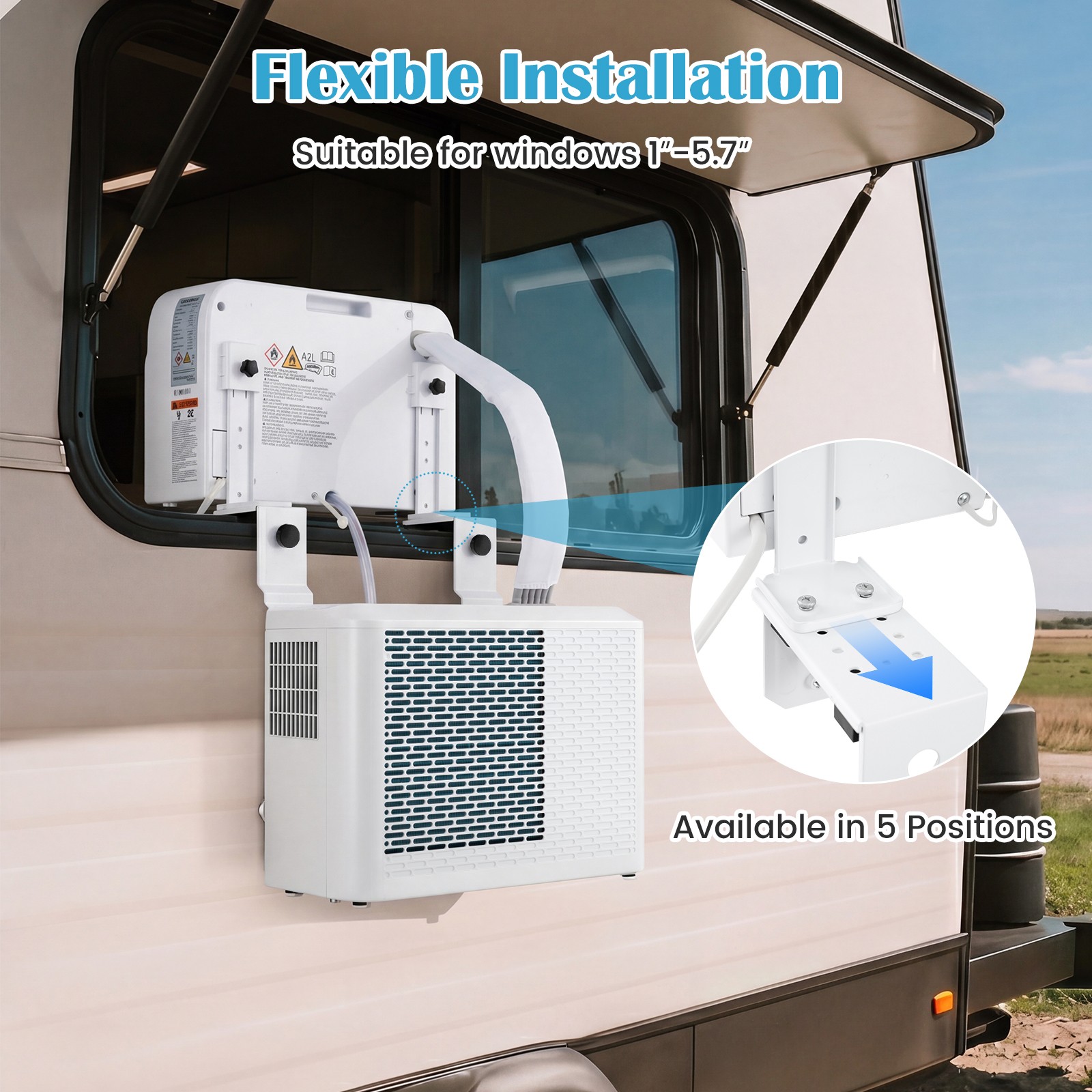 RV Window Air Conditioner, 6500 BTU Window AC Unit w/ WiFi APP Voice Control