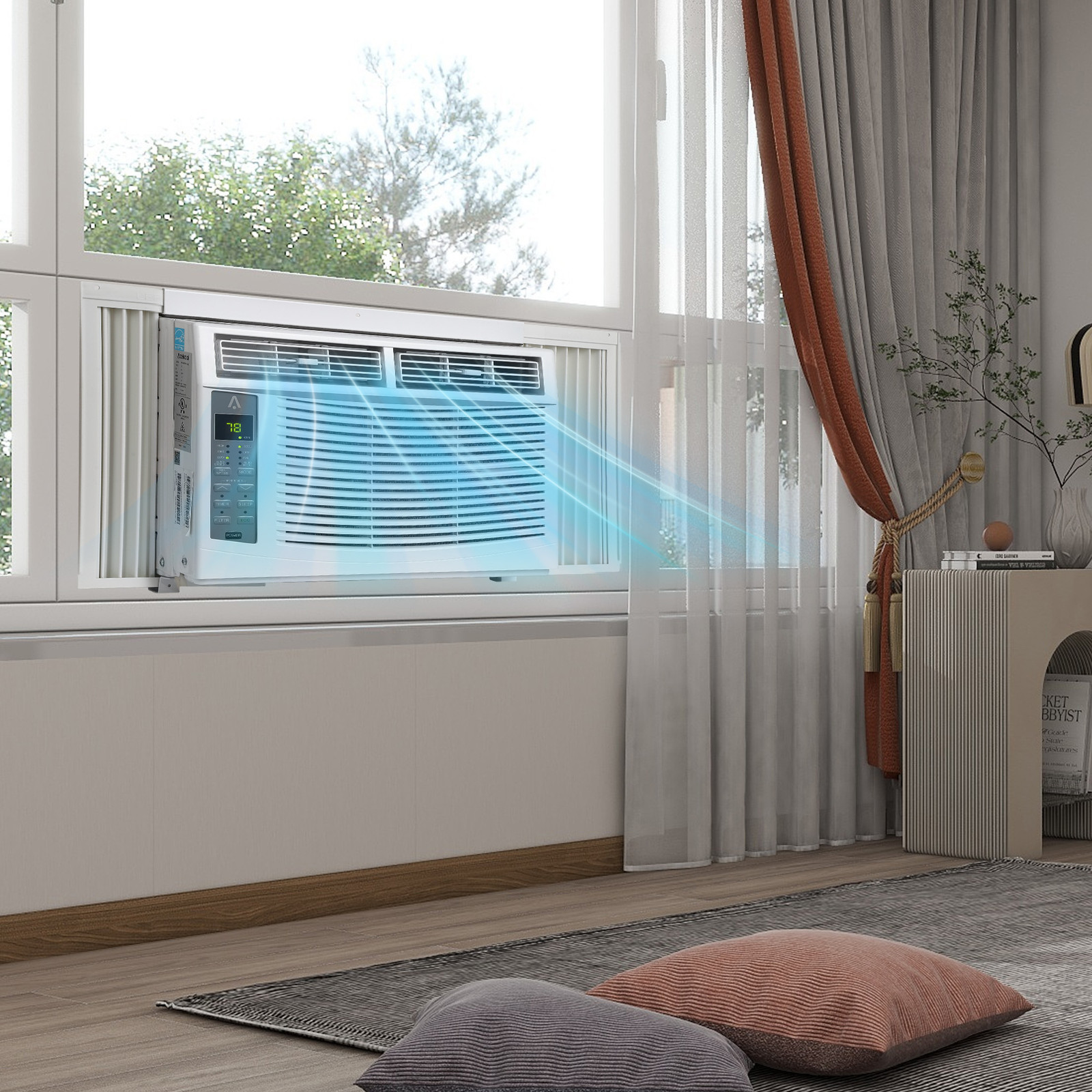 6000 BTU Window Air Conditioner with WiFi Window AC Unit with Remote App Control