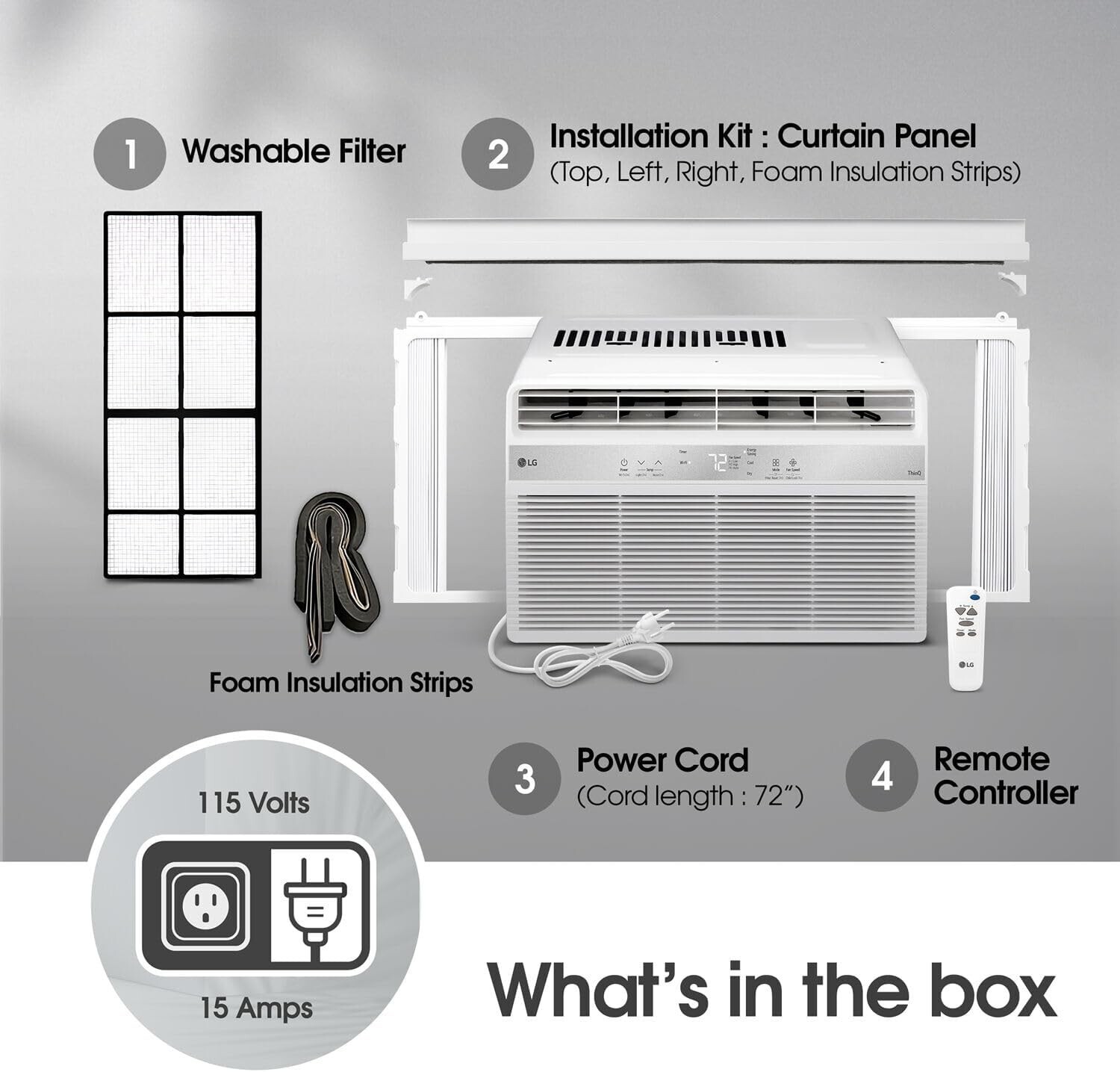 LG 10,000 BTU 450 Sq Ft Window Air Conditioner with Remote Control