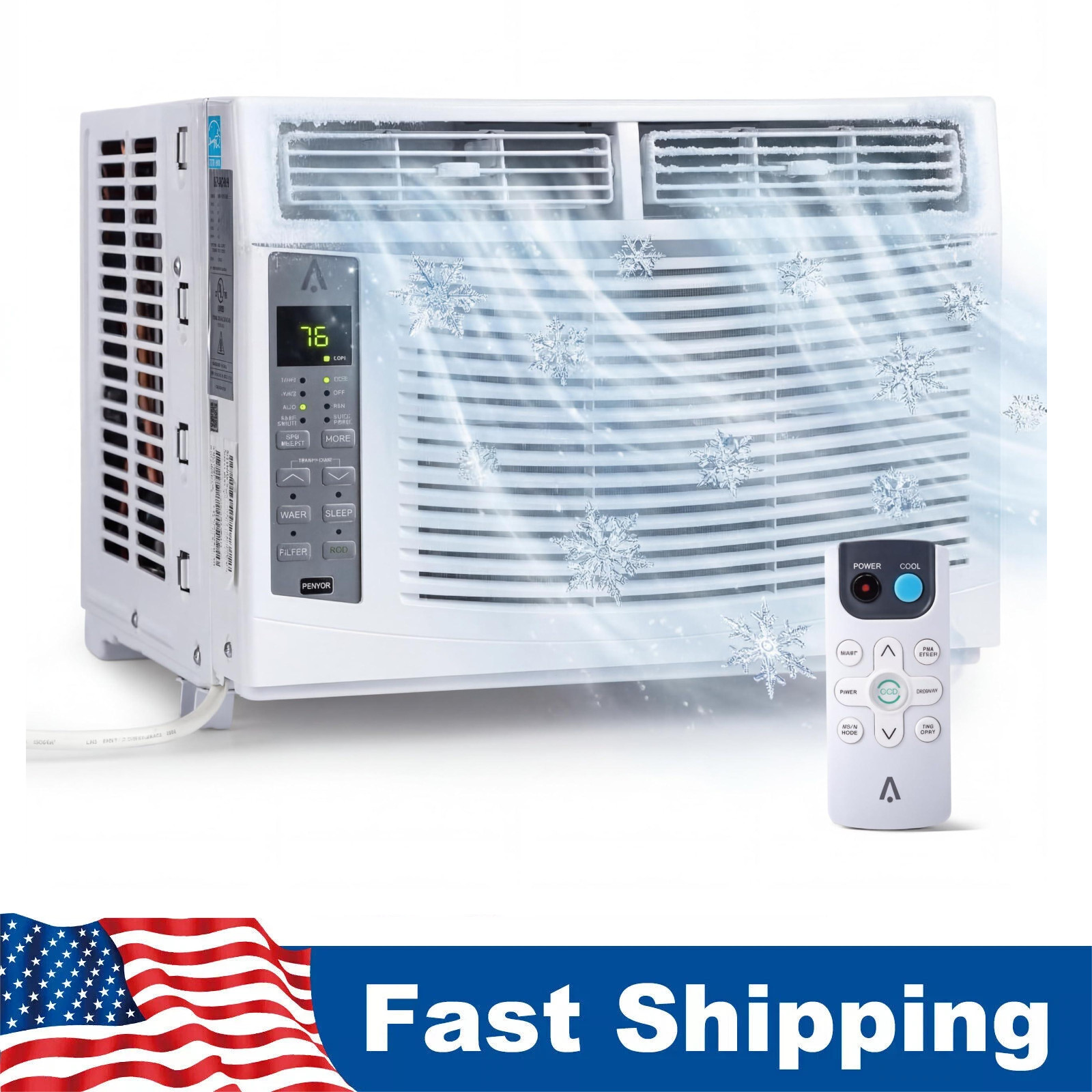 6000 BTU Window Air Conditioner AC Unit App & Remote Control 350 Sq Ft 115V 60Hz