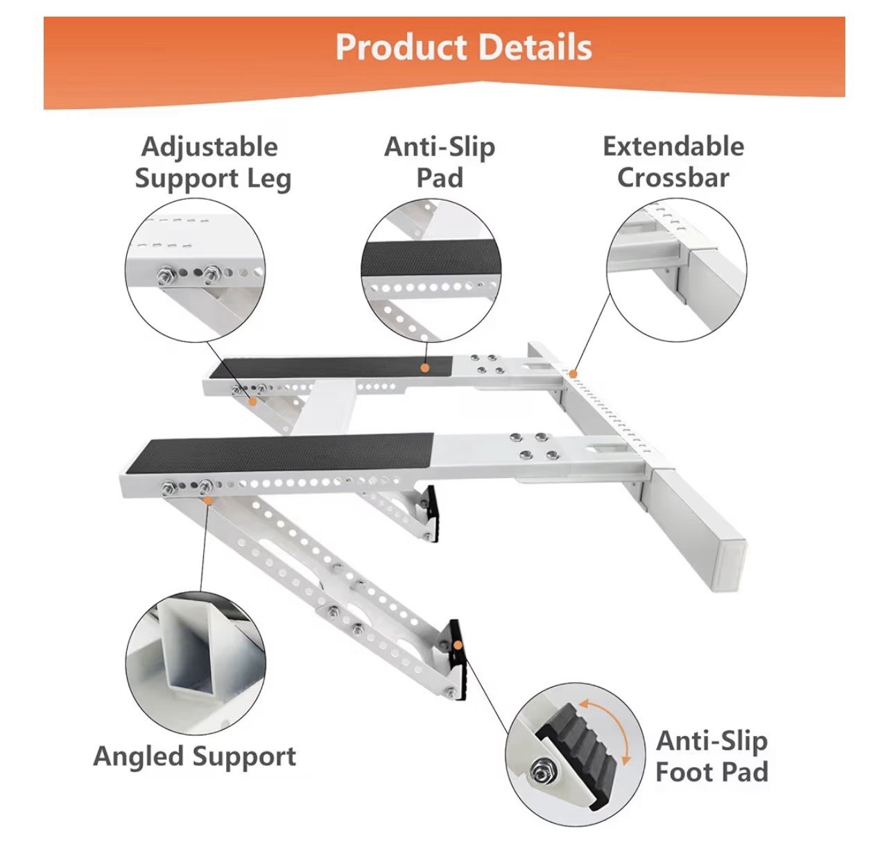 CAT SO RICH – NO DRILLING – AIR CONDITIONER SUPPORT BRACKET- ADJUSTABLE FITTING