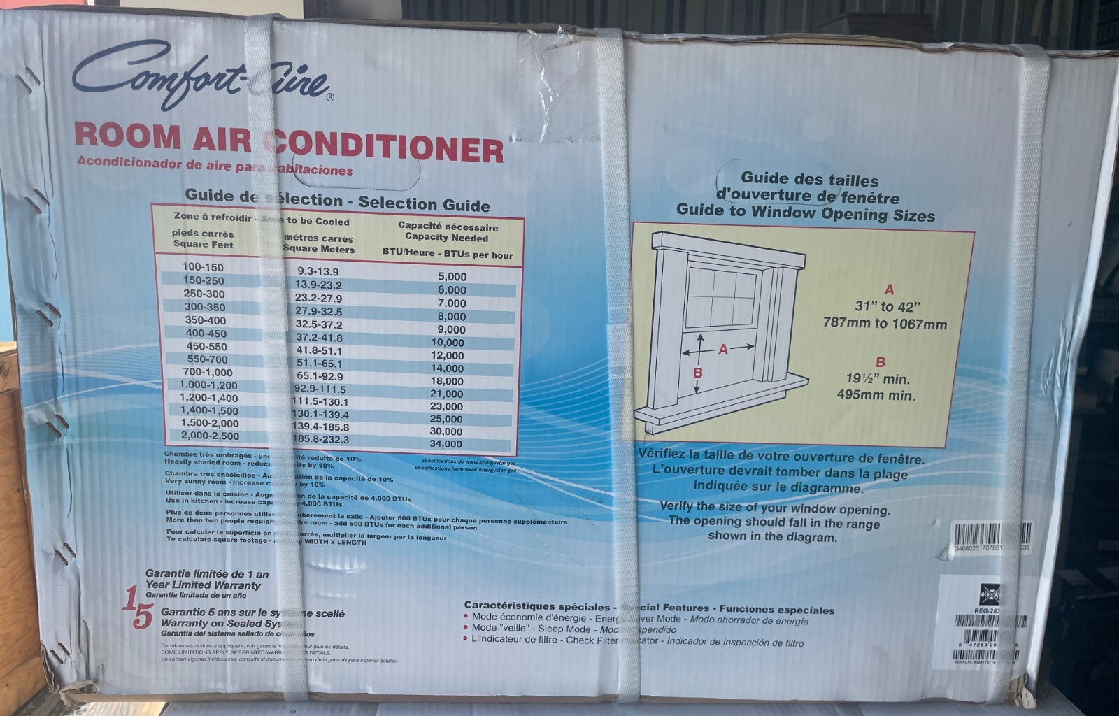 Comfort-Aire REG-253M Window Air Conditioner/Heat, 25,000 BTU, NEW! Pickup