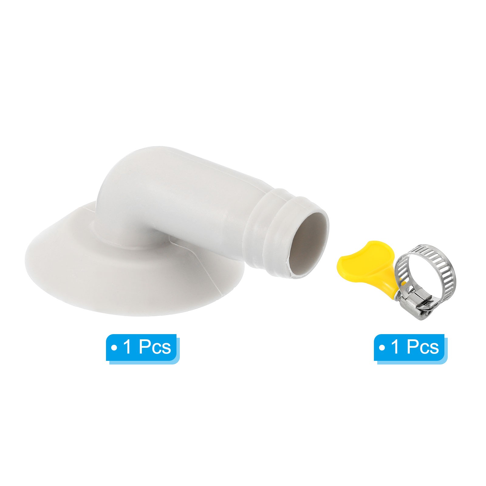 1pcs 18mm Air Conditioner Drain Hose Connector with Clamp, White Style 7