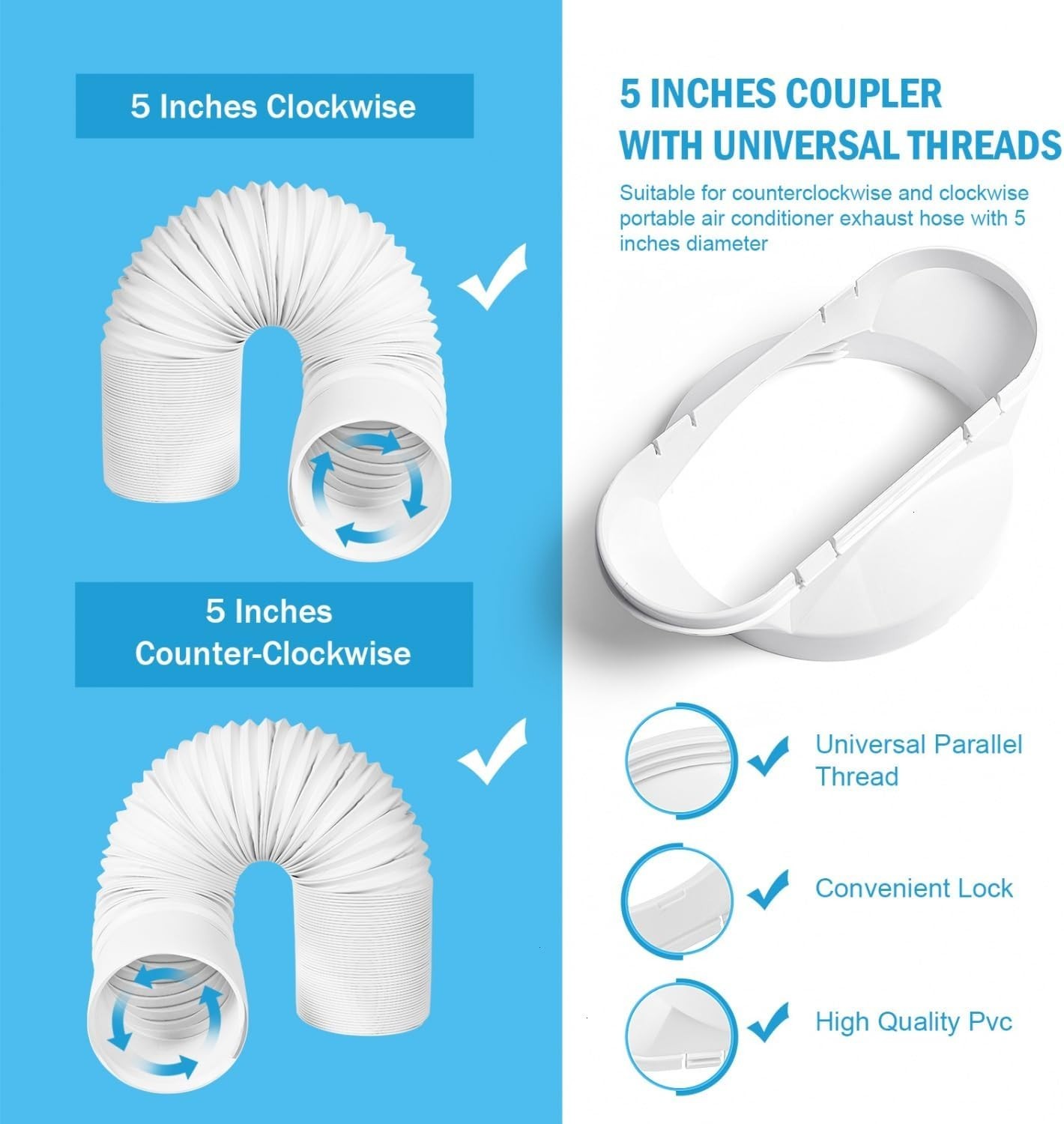 Portable Air Conditioner Window Kit with Coupler Adjustable Window Seal for A…