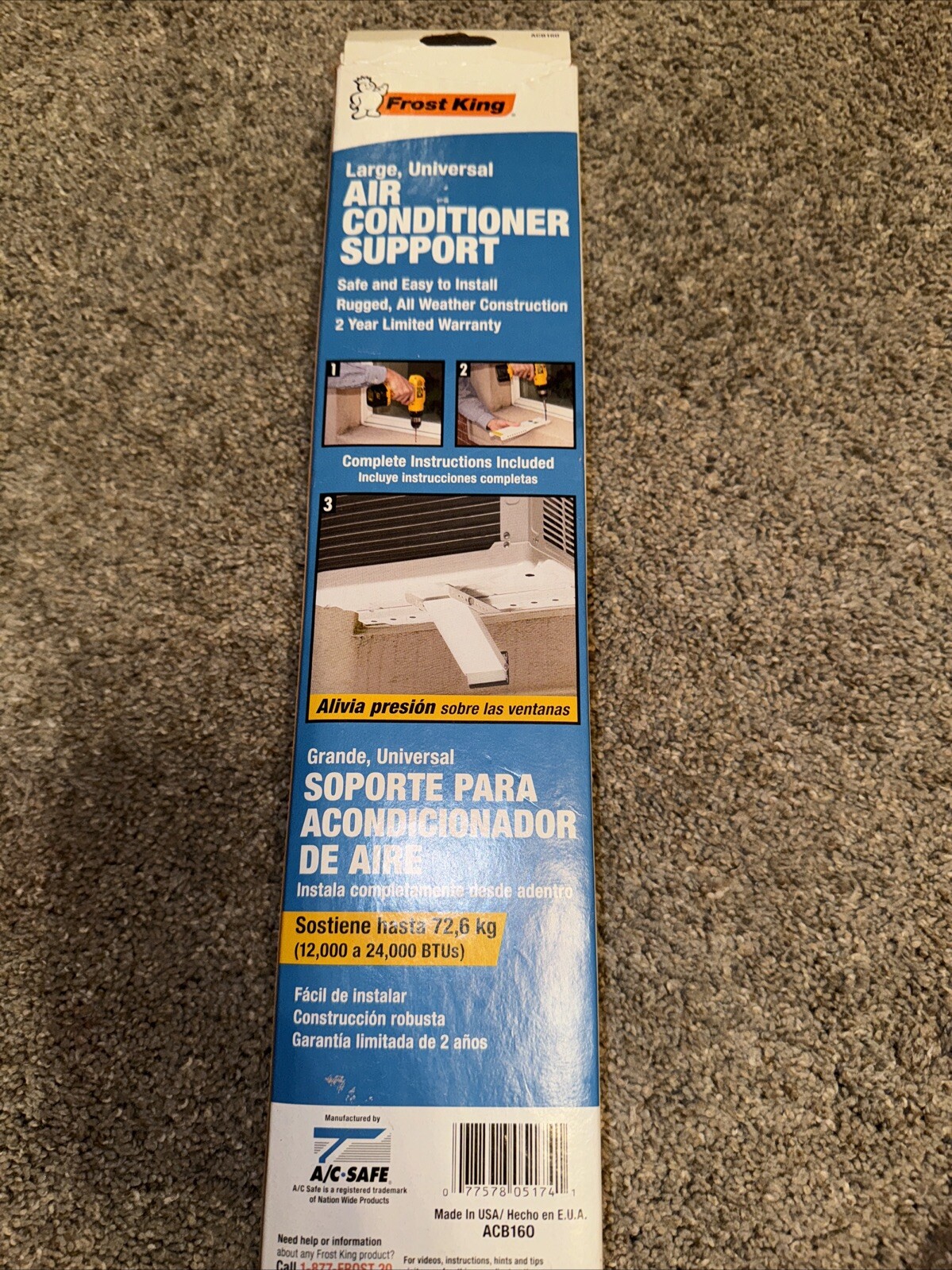 Frost King ACB160H 160 Lb Large Air Conditioner A/C Window Support Bracket NEW
