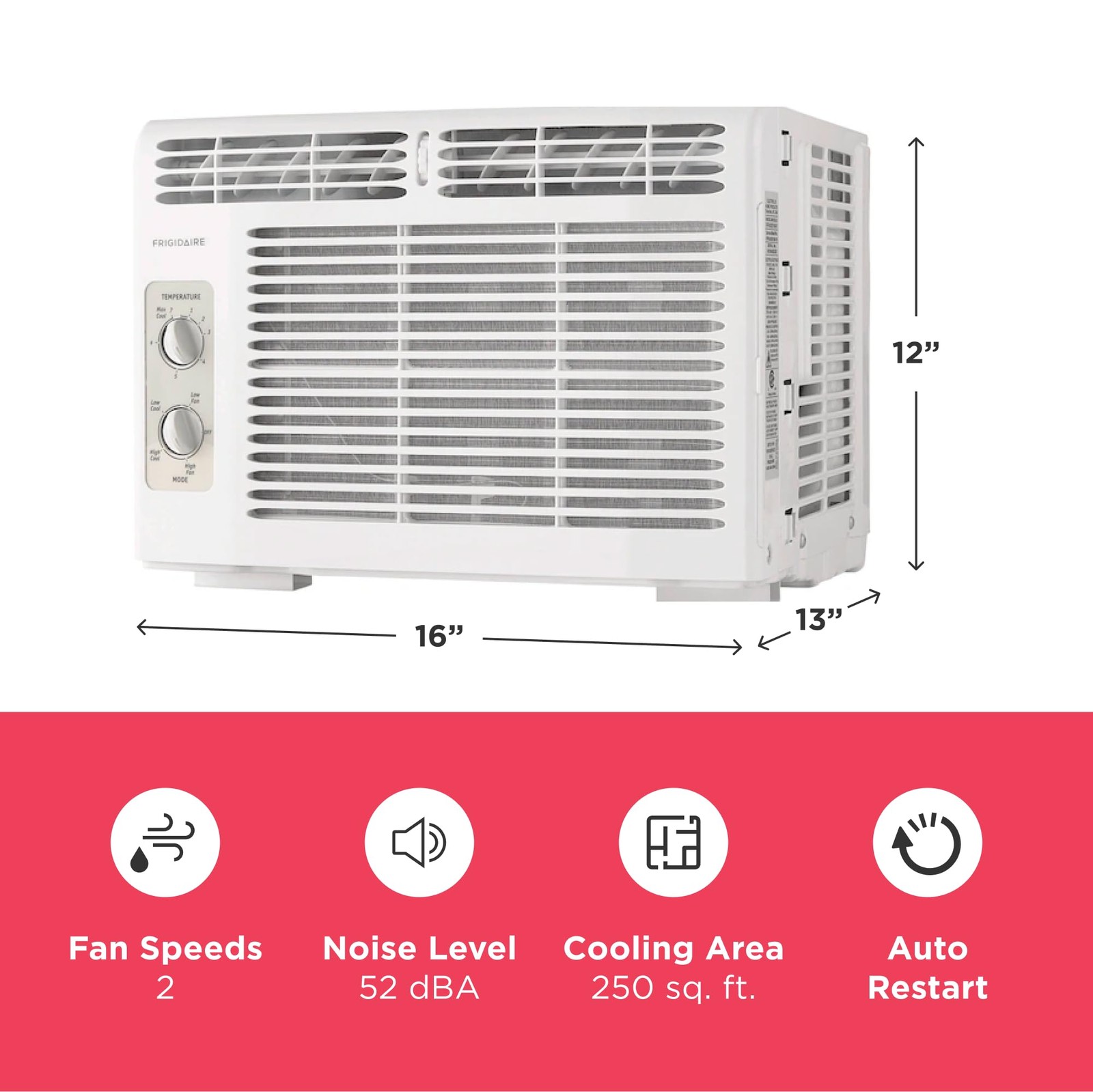 Frigidaire 5000 Btu Window-Mounted Air Conditioner Cools Up To 150 Sq. Ft.