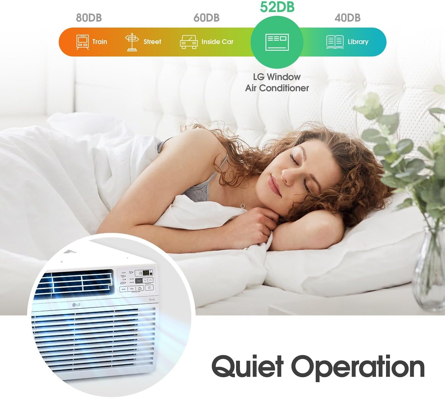 LG 8,000 Window Air Conditioner, 115V, 350 Sq.Ft. (14′ X 25′ Room Size), Quiet O