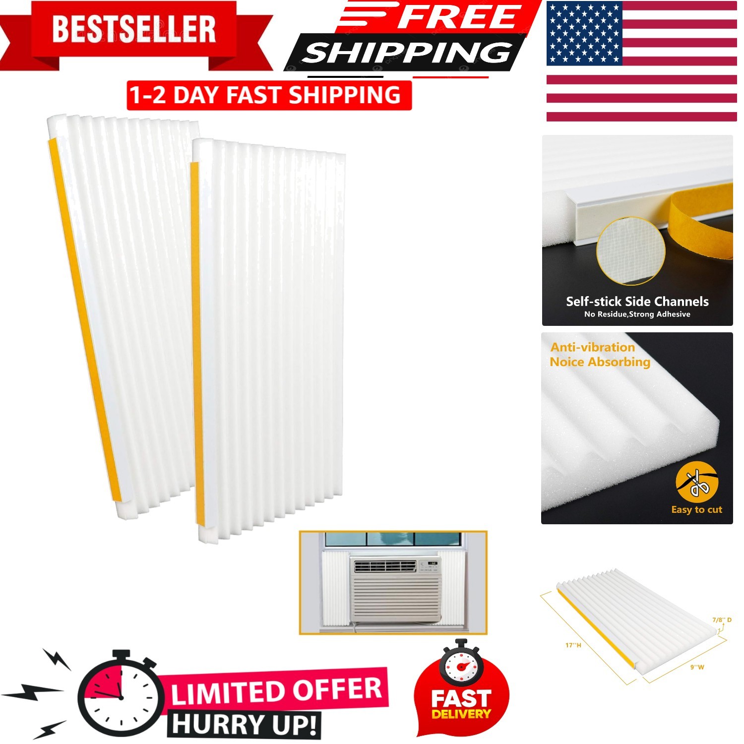 Window Air Conditioner Foam Insulation Panels, AC Side Insulating Panel Kit, …