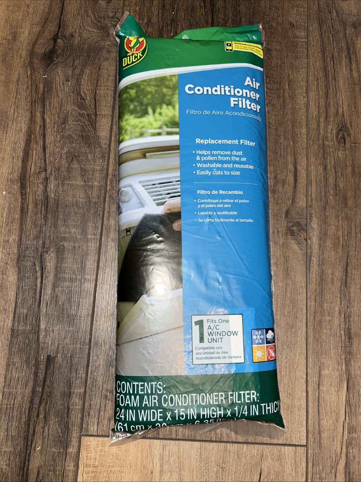 Duck Universal Window AC Foam Filter 24 x 15 x 1/4 Washable Reusable Lot of 6