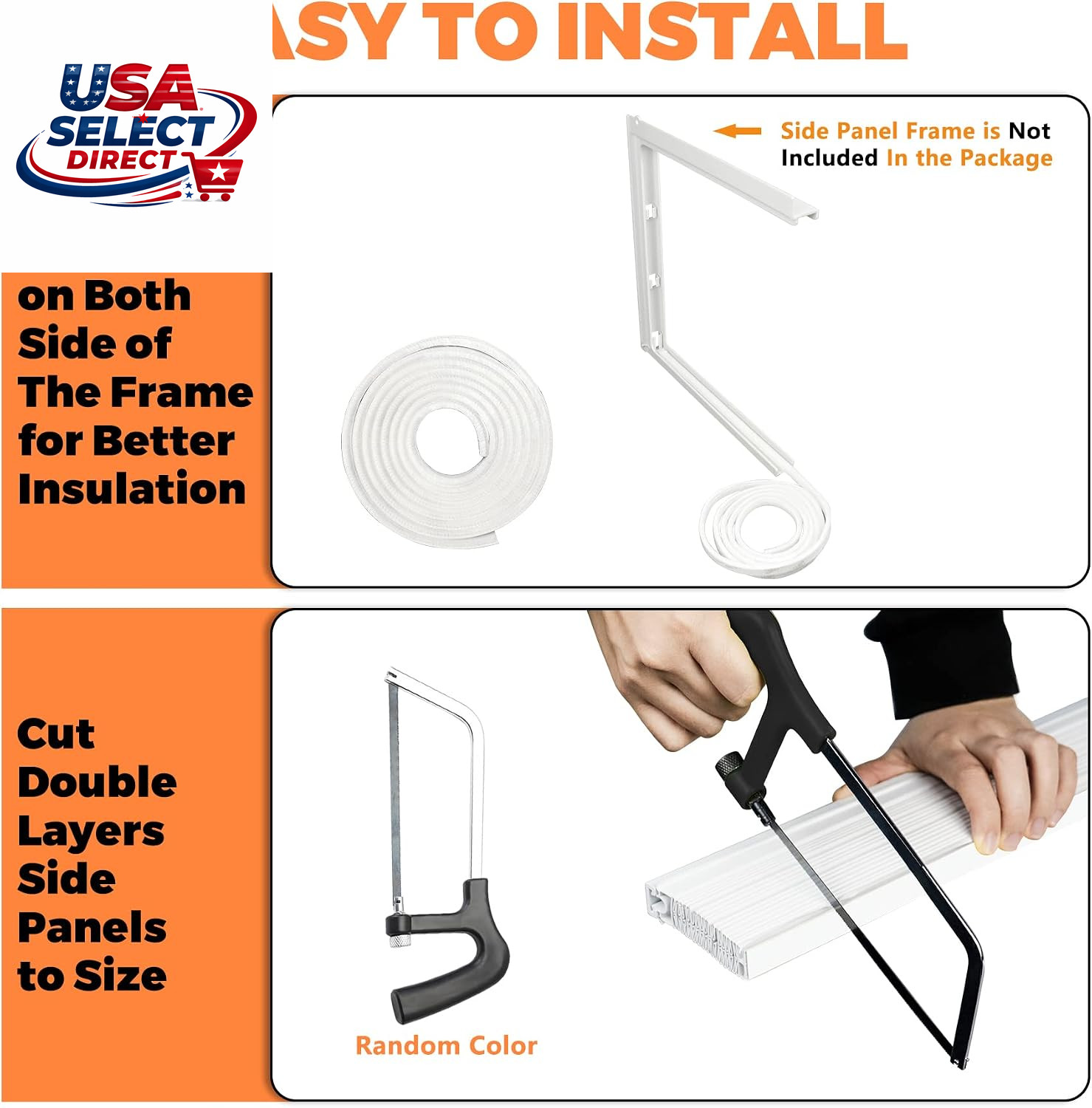 Window AC Side Panels Insulation Kit, Adjustable 17″ H x 10″ W, 2 Pack
