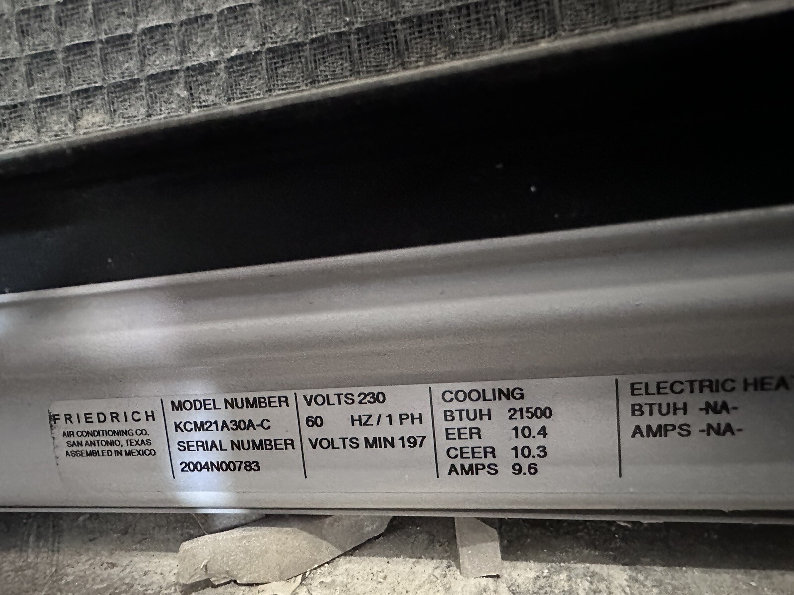 FRIEDRICH KCM21A30 Air Conditioner,21,000 BtuH Cool,230VAC 494L50