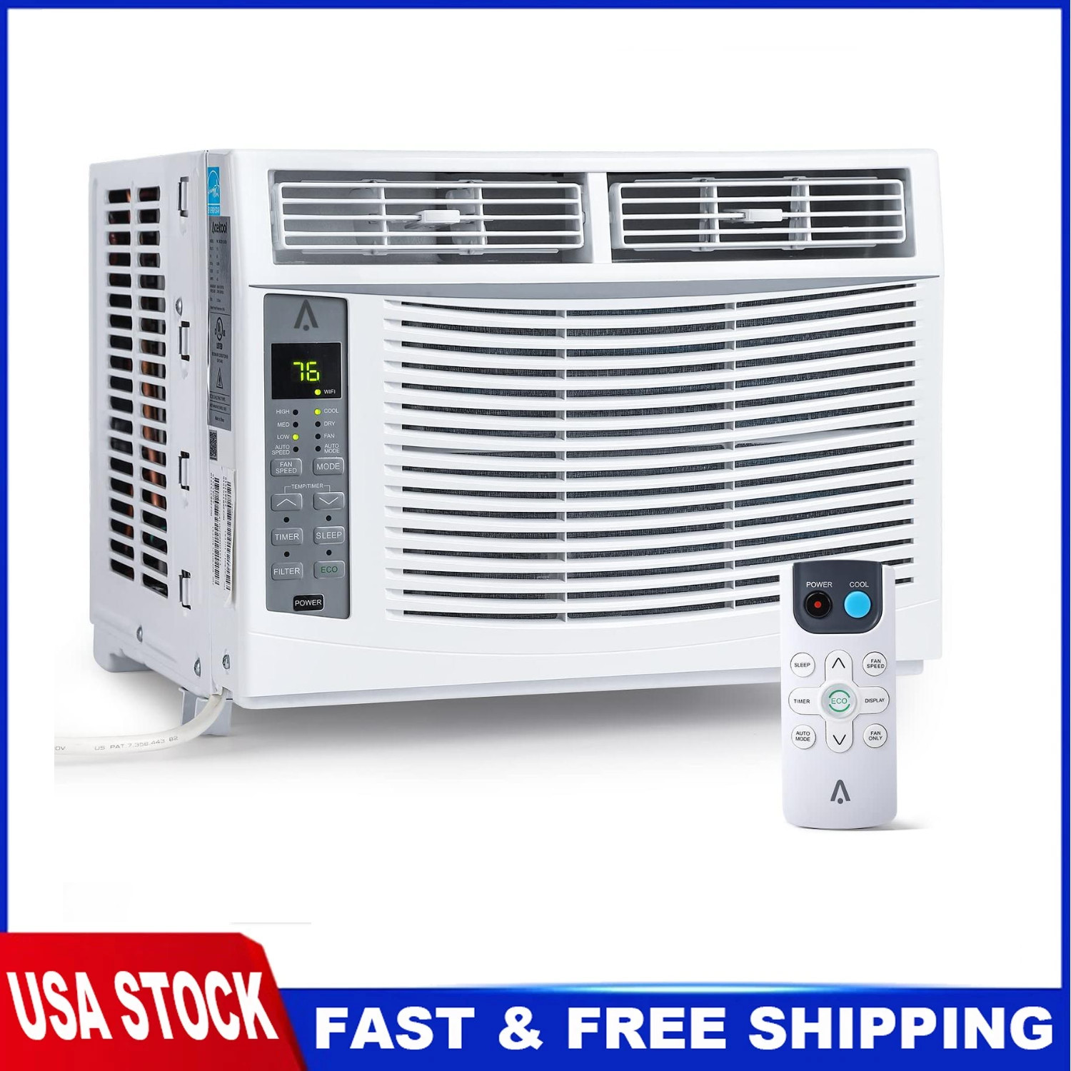 🚩6000 BTU Window Air Conditioner Cools 250 Sq.Ft Window AC Unit with Remote 115