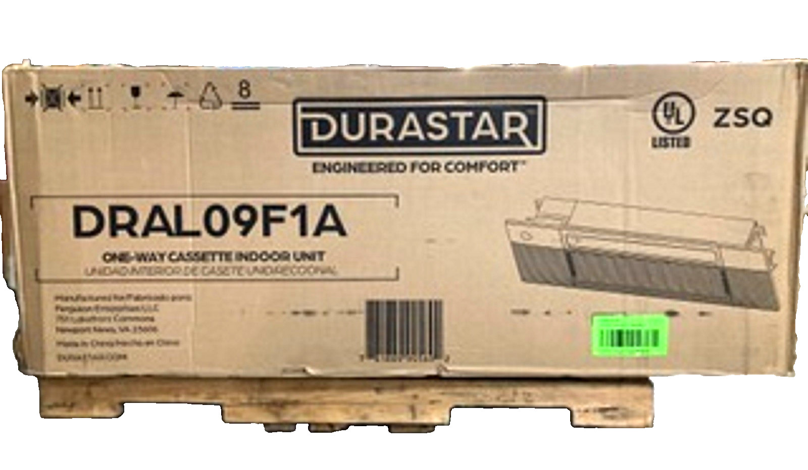 Durastar Air Conditioner DRAL09F1A One Way Cassette Indoor Unit