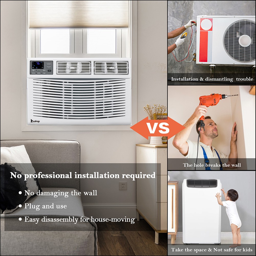 14000 BTU Window Air Conditioner Energy Saving, Efficient Cooling Up to 700sp.ft