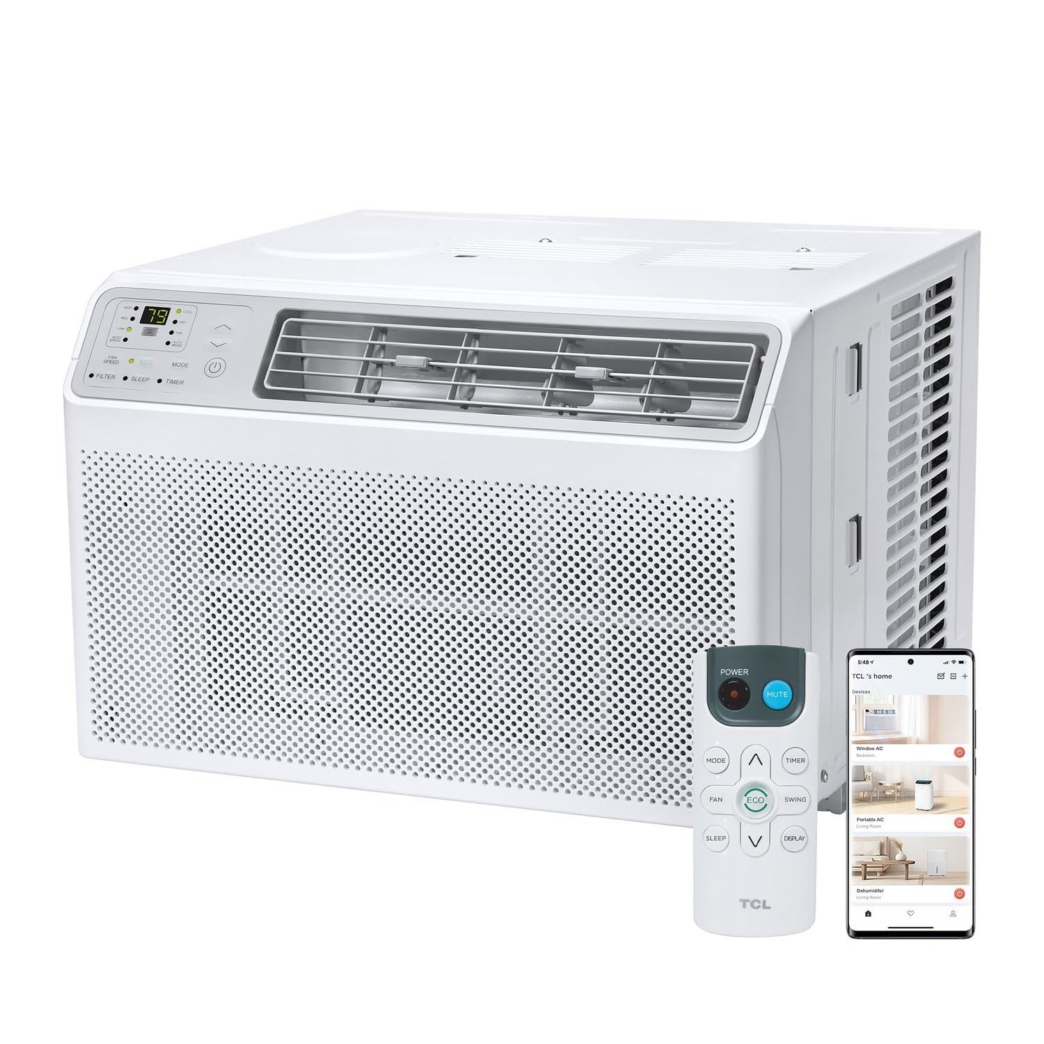 TCL H10W35W 10000 BTU Smart Window Air Conditioner Wi-Fi Remote White
